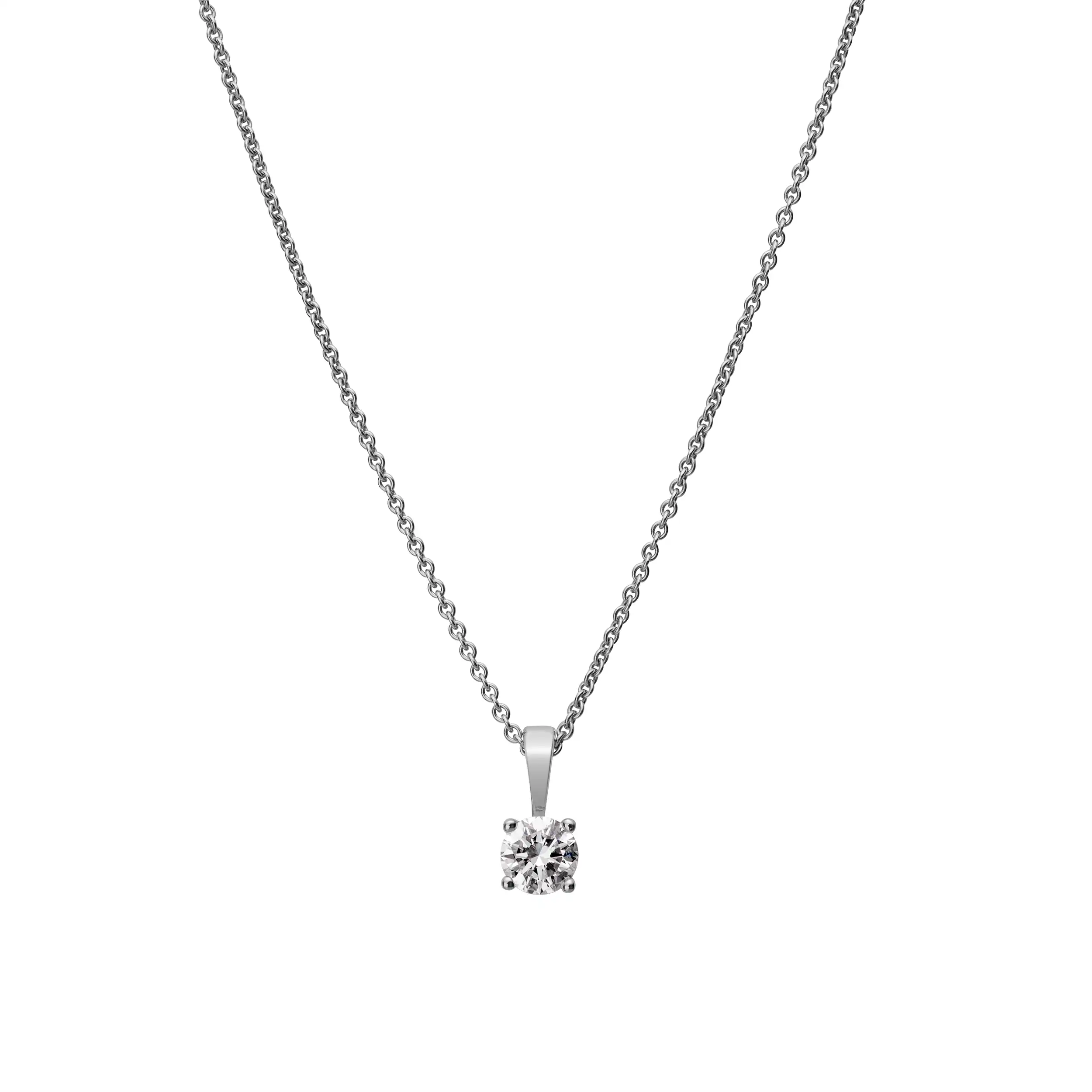 Gold Anhänger Diamant 0,50ct 4er Krappenfassung Solitär - Klassiker