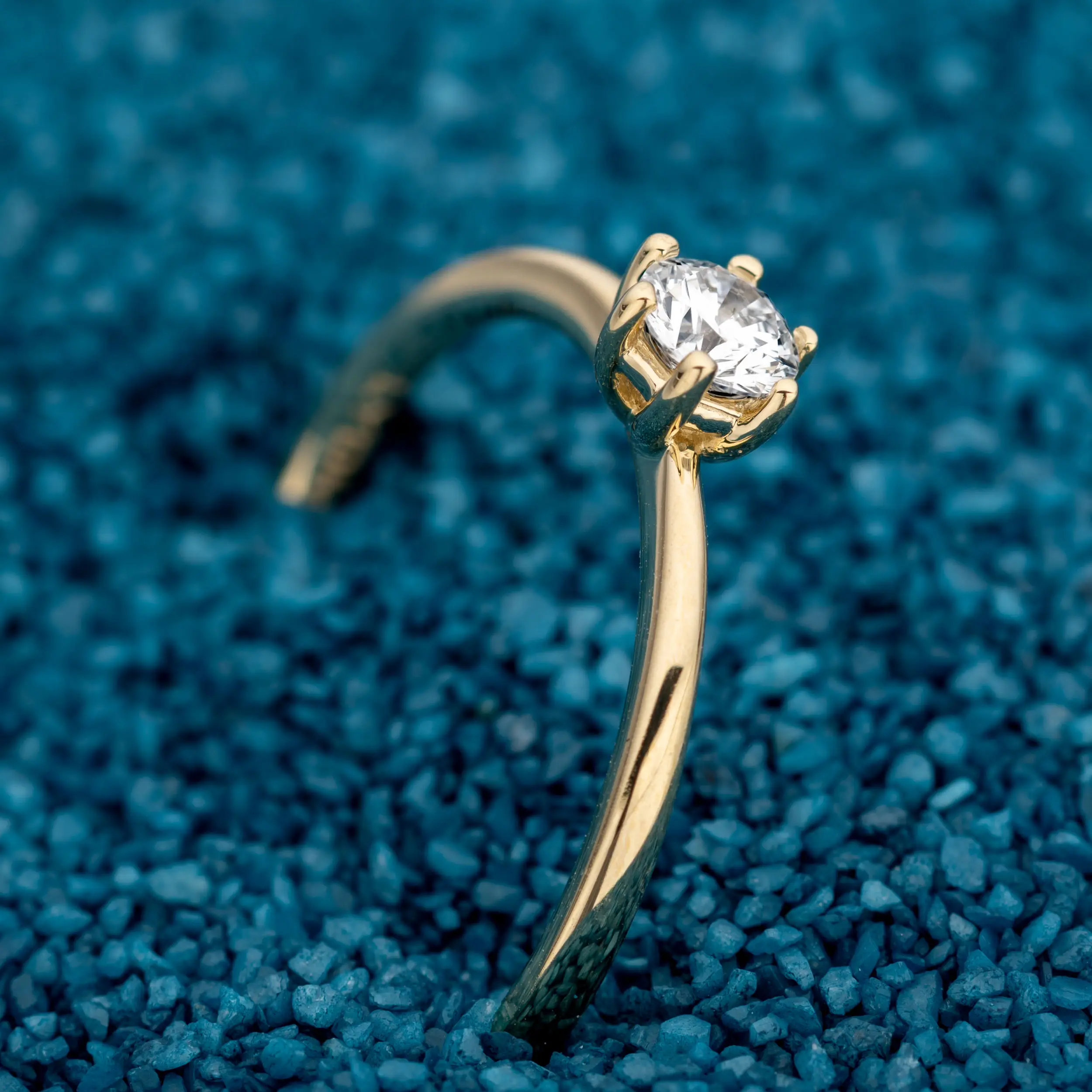 Gold Ring Diamant 0.25ct 6er Stotzen Solitaire