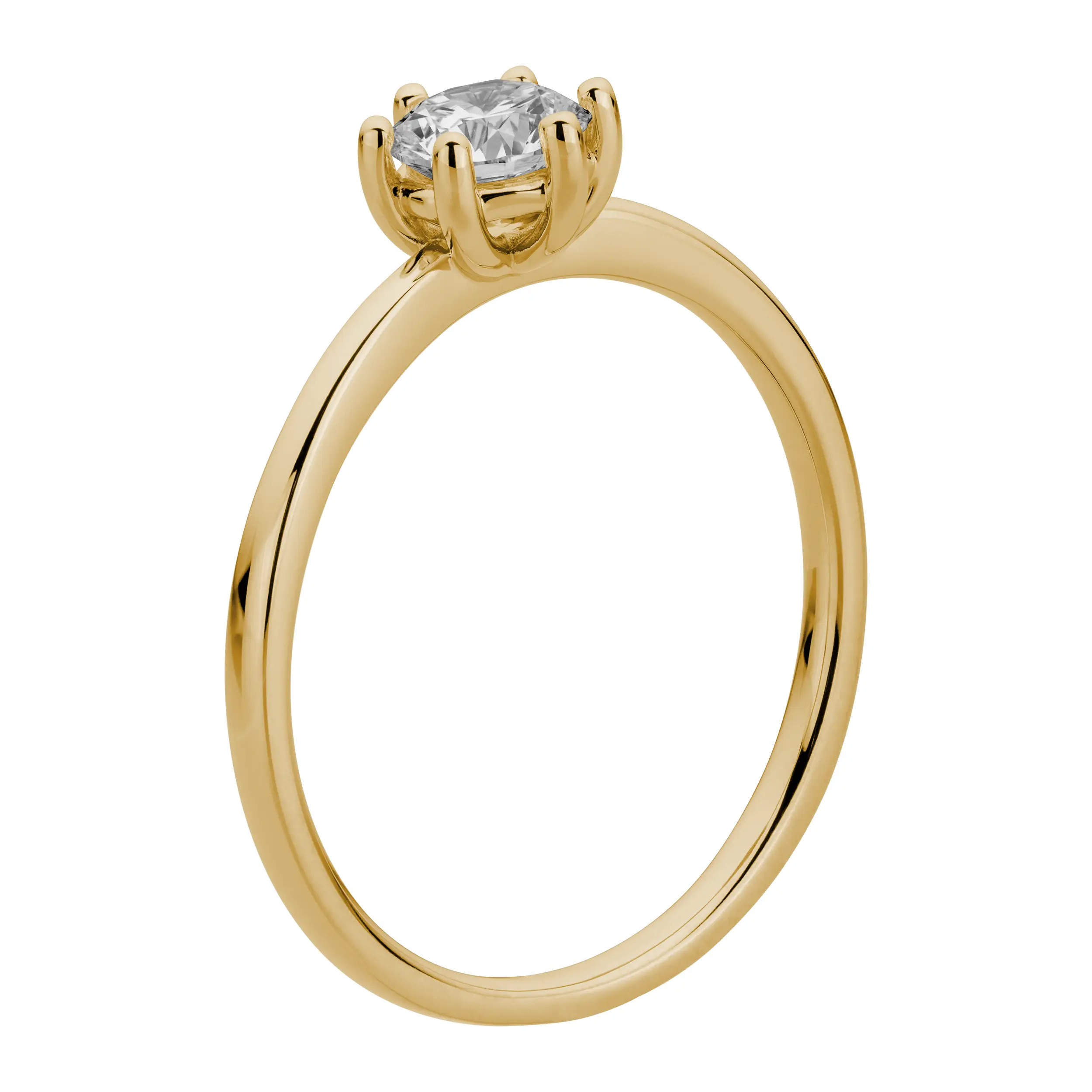 Gold Ring Diamant 0.50ct 6er Stotzen Solitaire