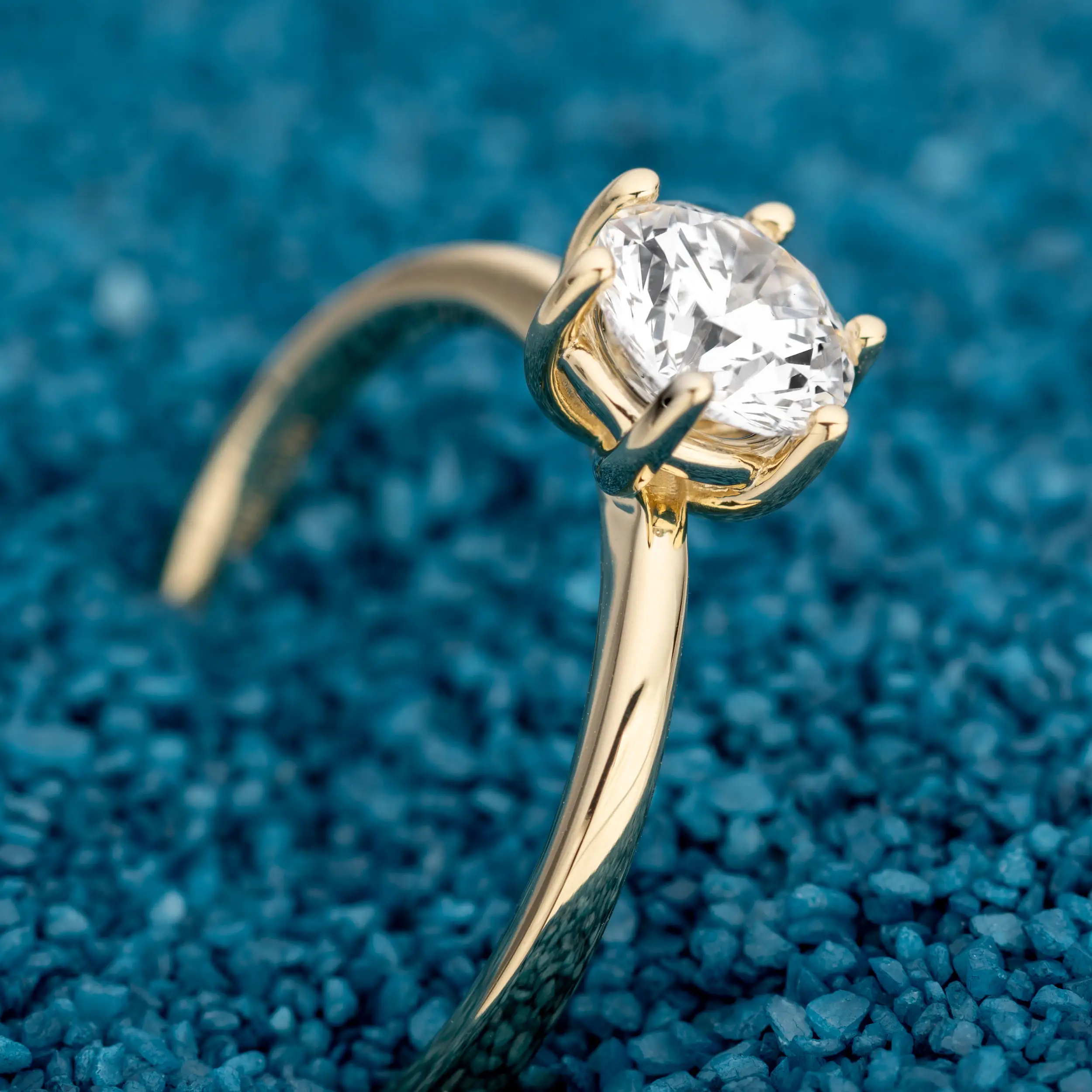 Gold Ring Diamant 1.0ct 6er Stotzen Solitaire