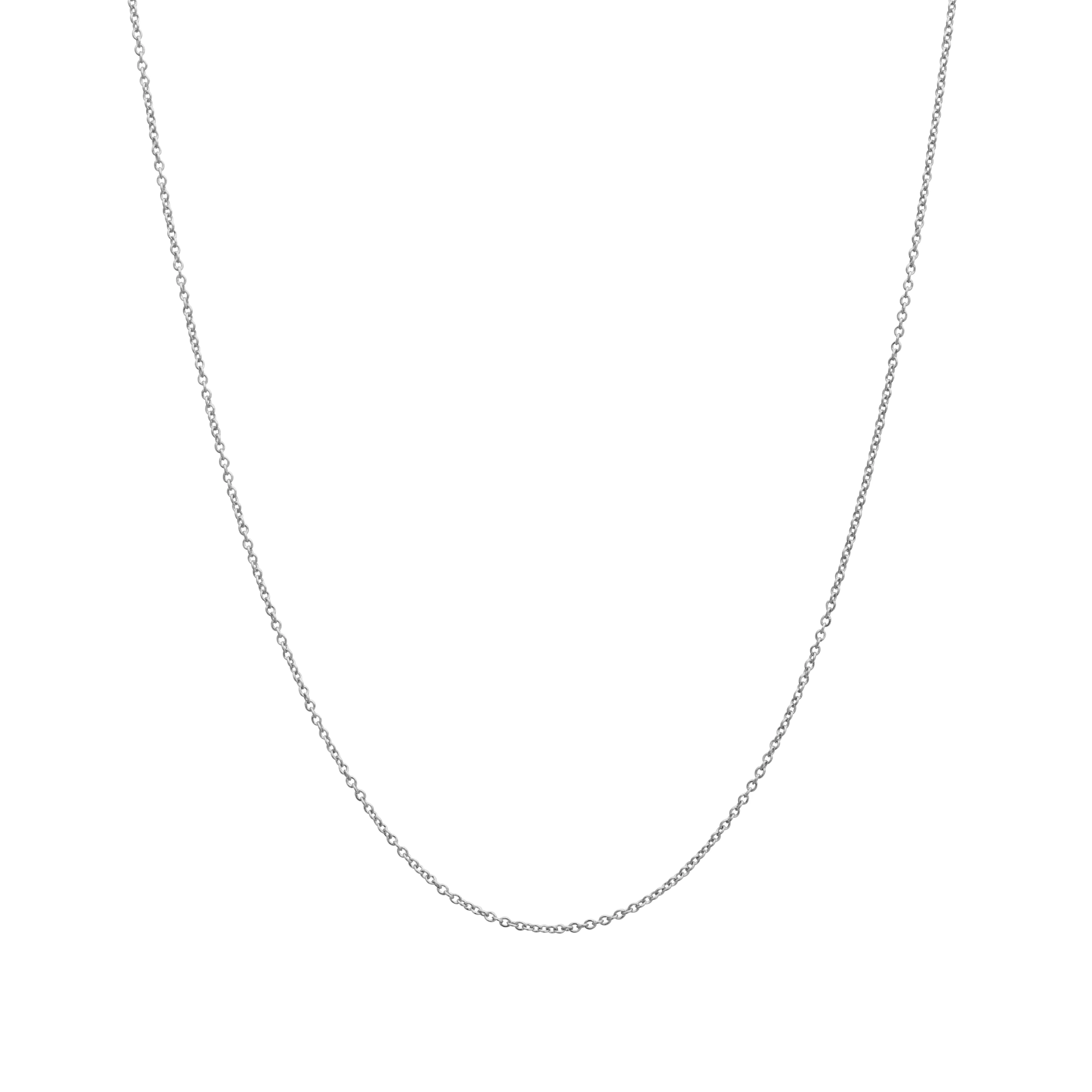 14 Karat Weißgold Kette mit Federring