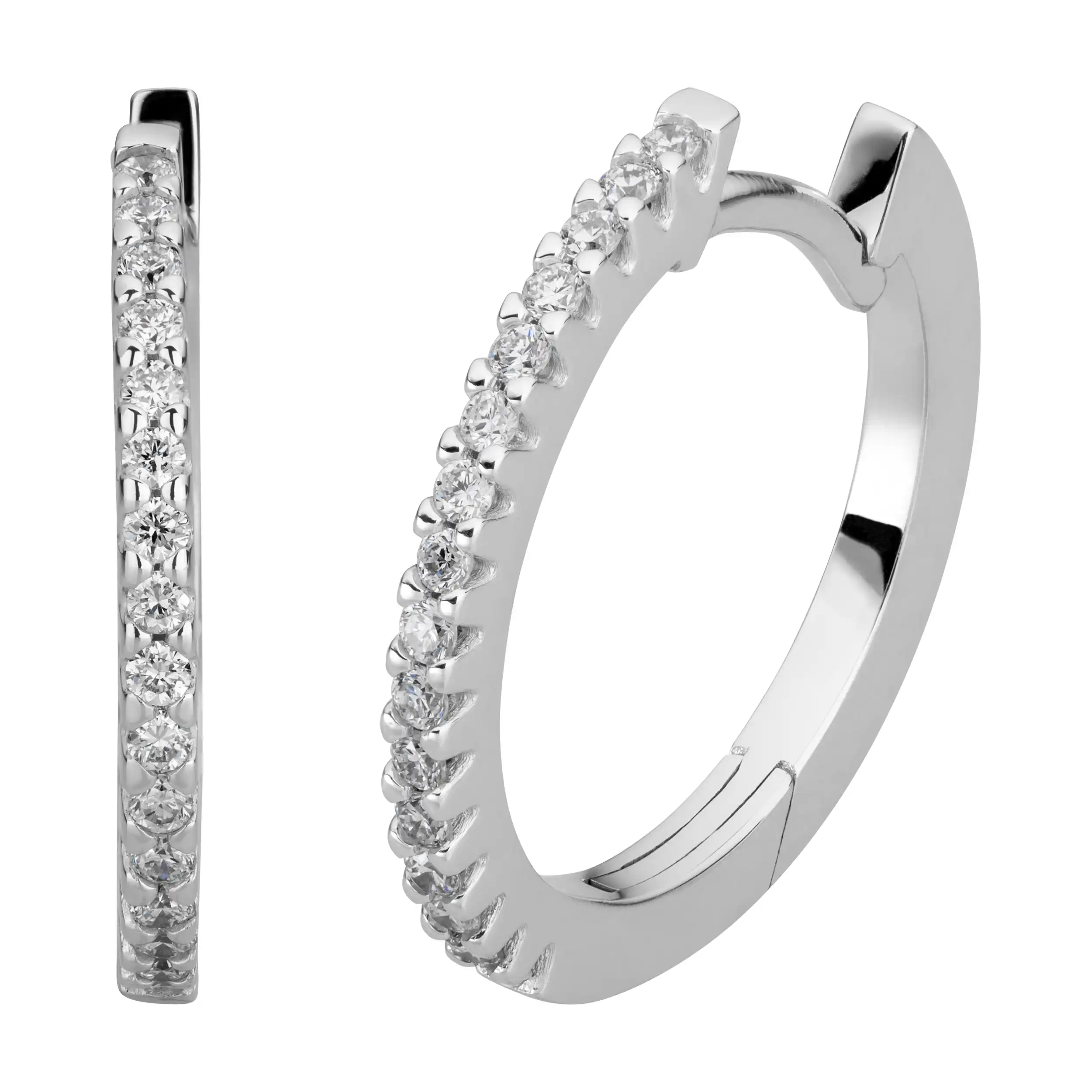 Gold Ohrschmuck Creolen Diamant 0,21ct - Klassiker