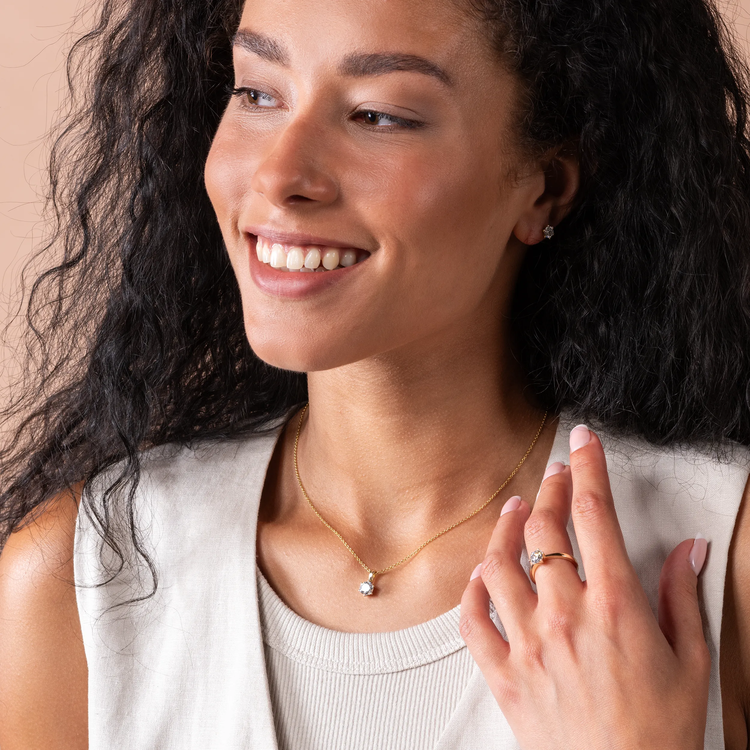 Gold Diamant 6er Krappenfassung Solitär - Klassiker