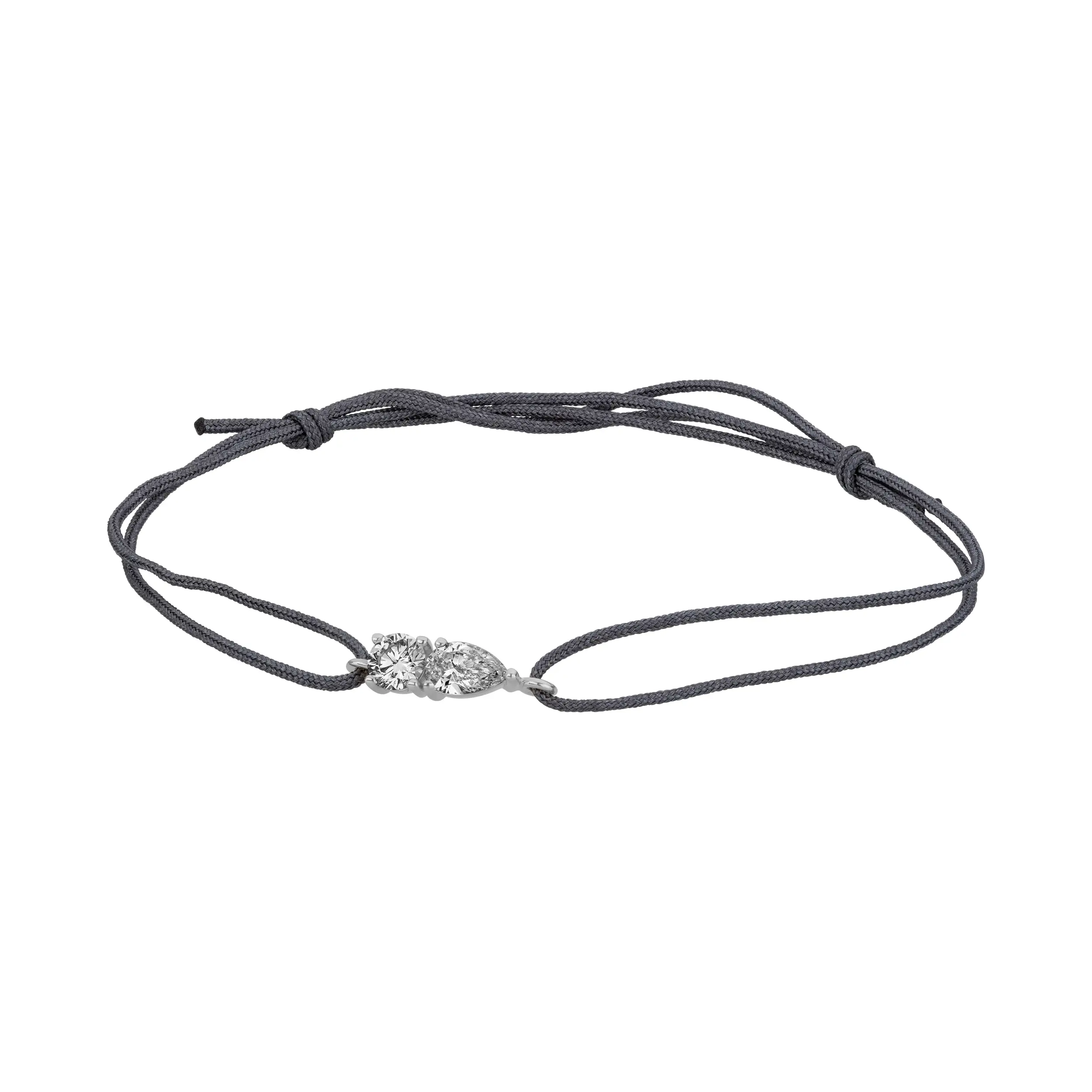 Diamant-Armband Tropfentanz – Brillant & Tropfen am Textilband  - Klassiker