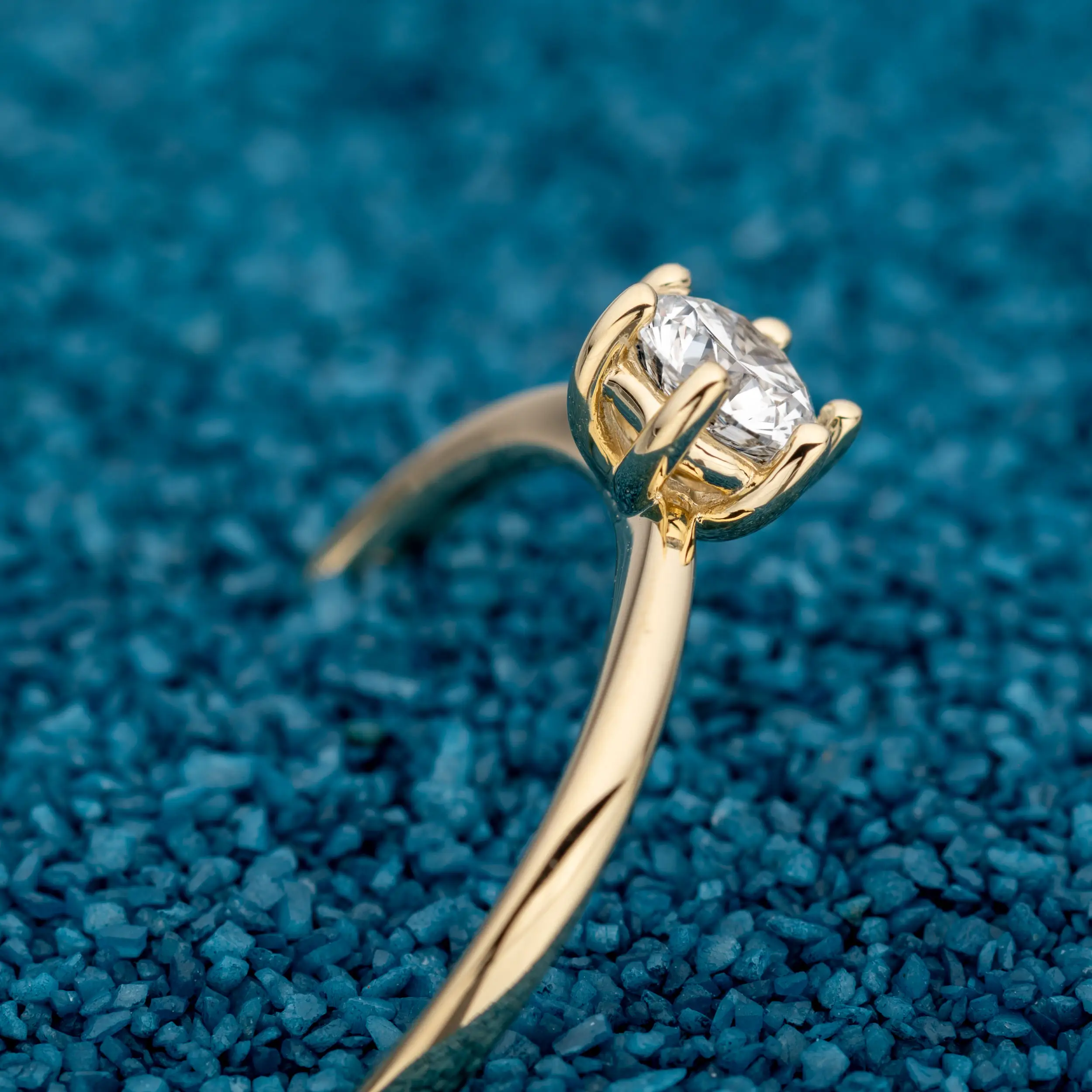 Gold Ring Diamant 0.50ct 6er Stotzen Solitaire