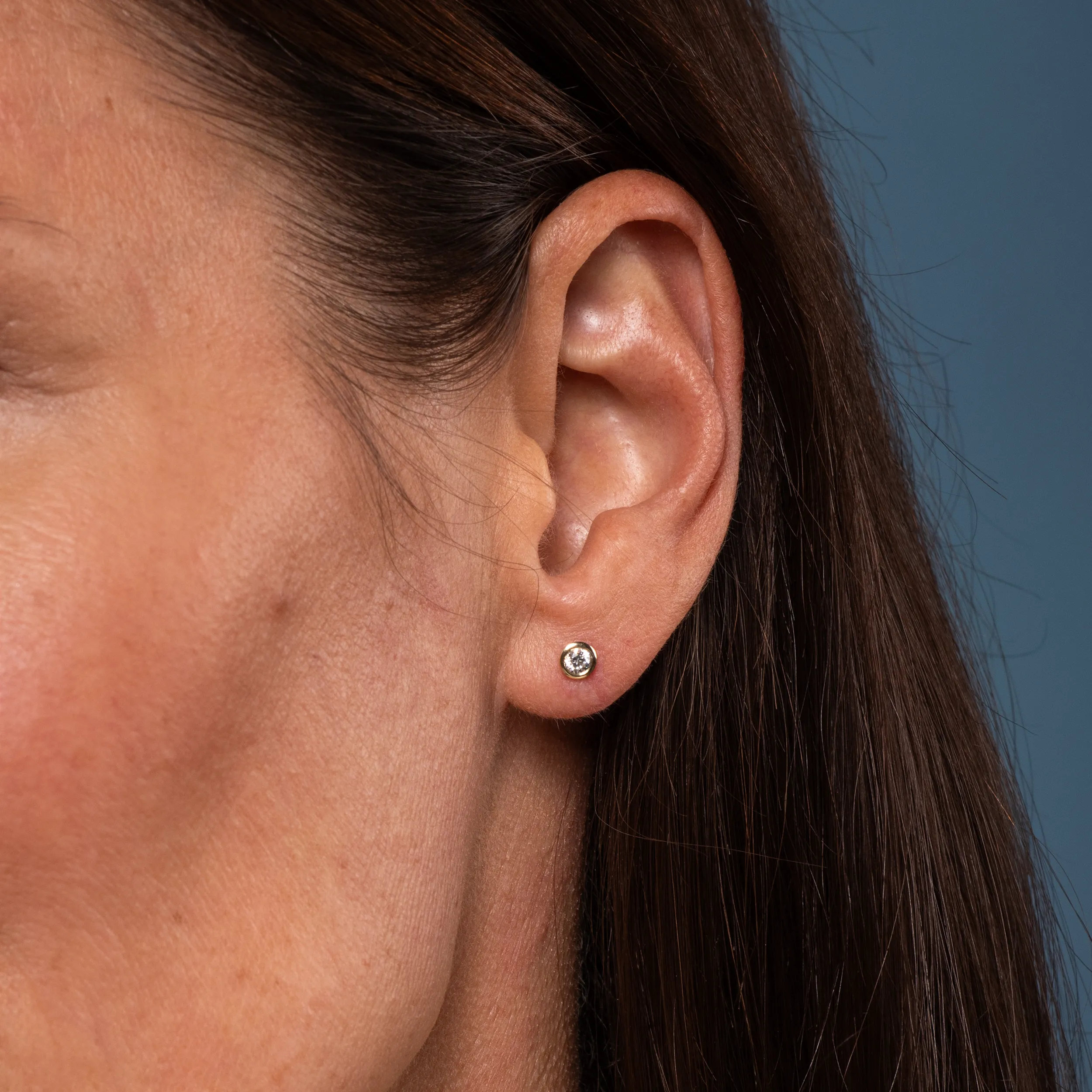 Gold Ohrschmuck Diamant 0,20ct Zarge Solitär - Klassiker