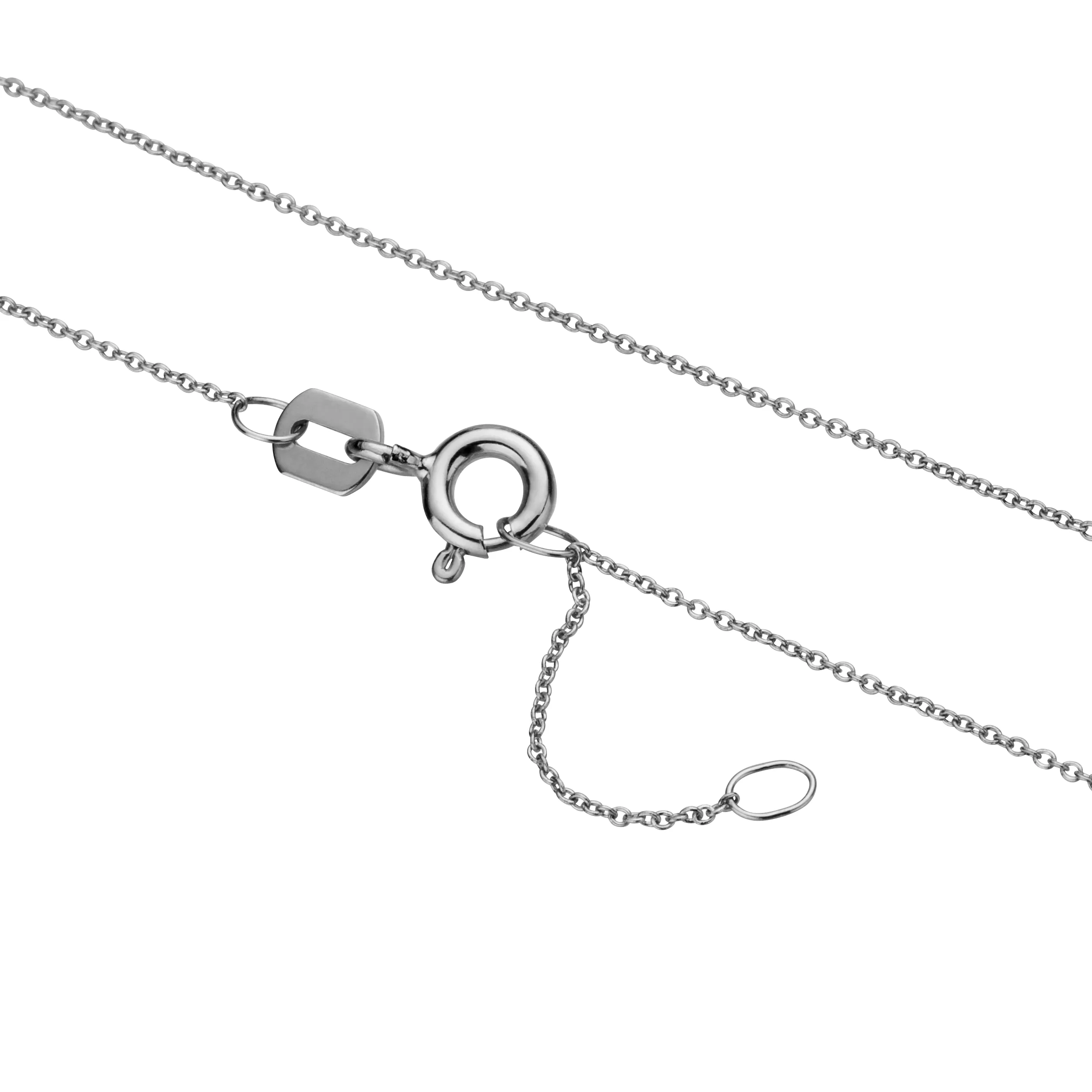 14 Karat Weißgold Kette mit Federring