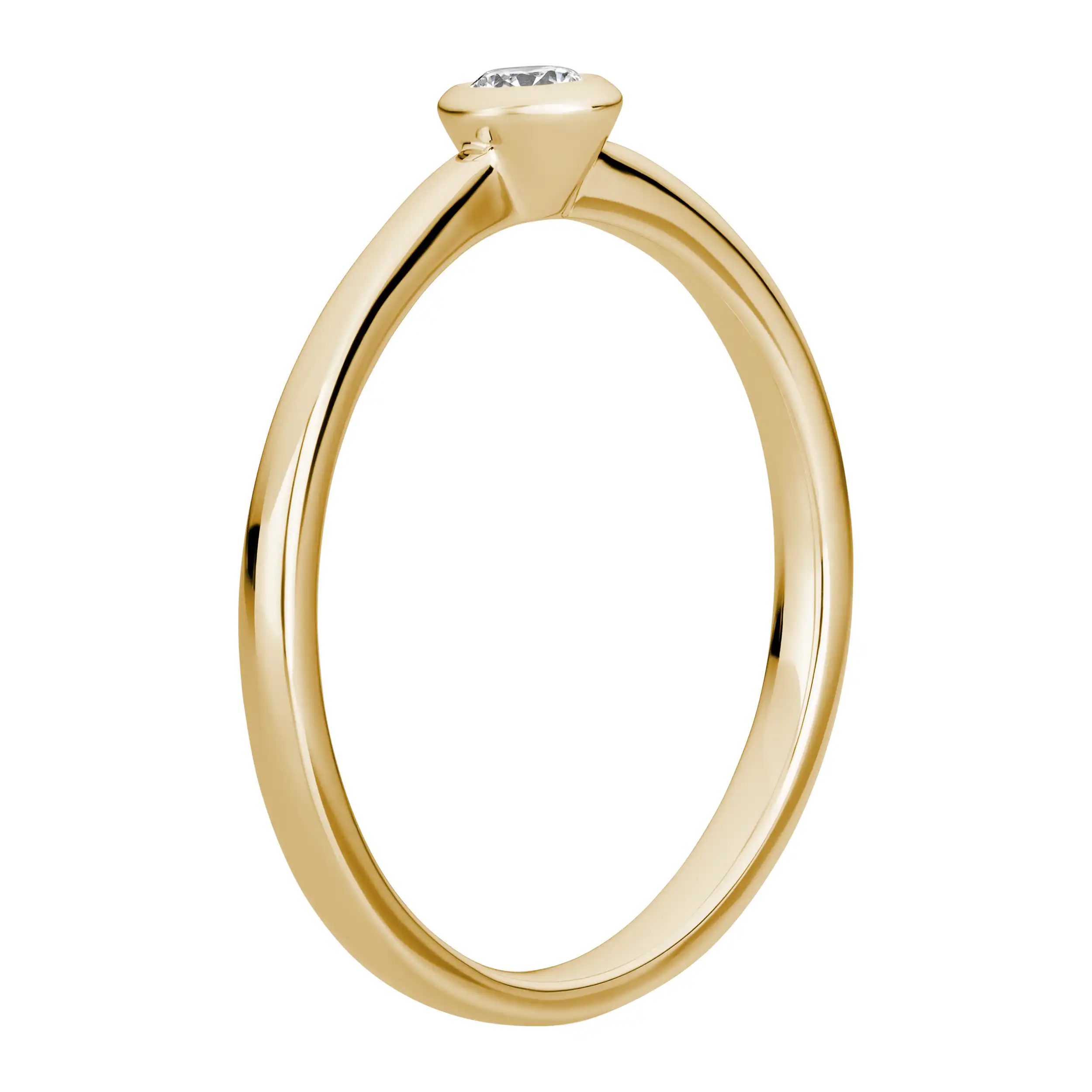 Gold Ring Diamant 0,10ct Zarge Solitär - Klassiker