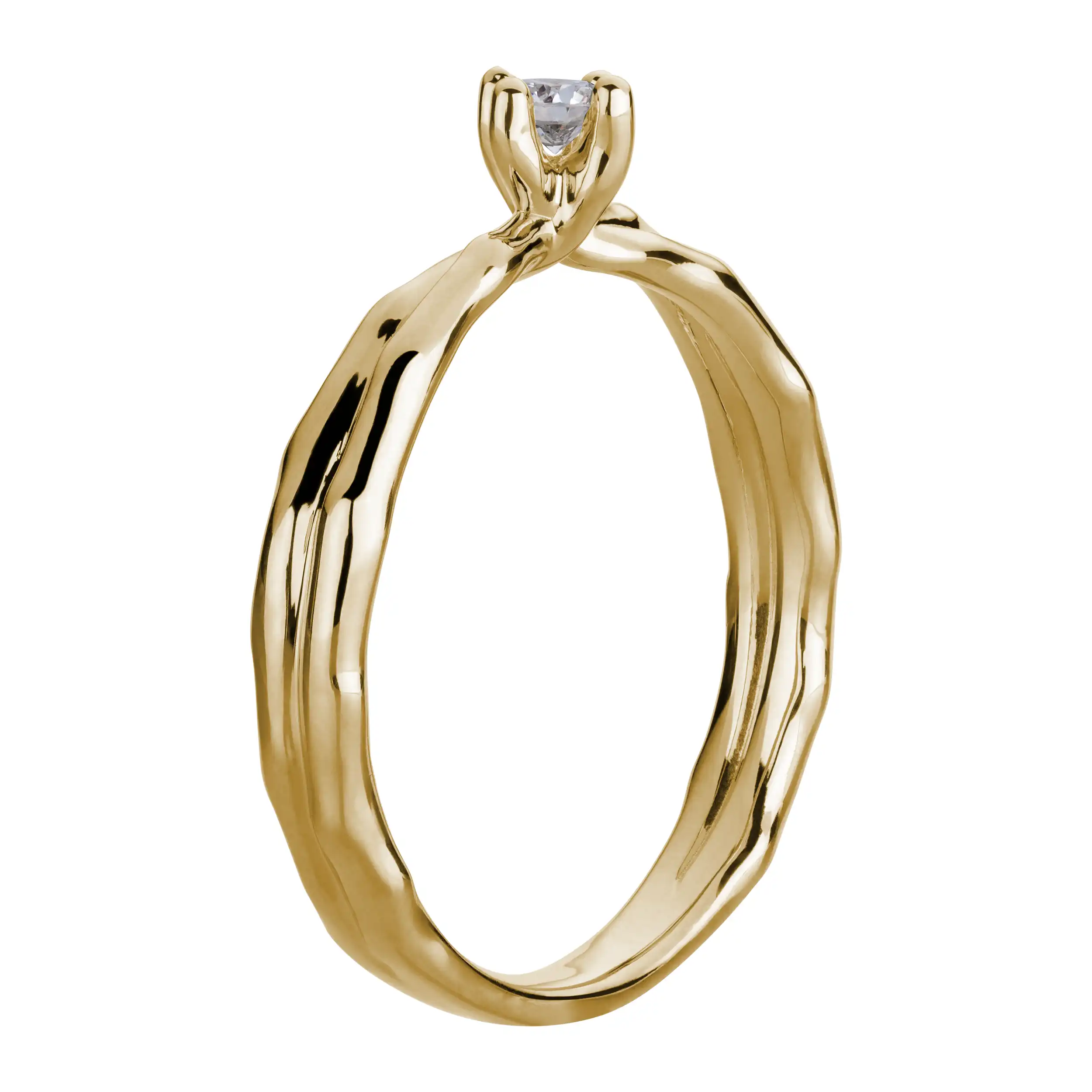 Gold Ring Diamant 0,10ct Solitär Liana  - Floral