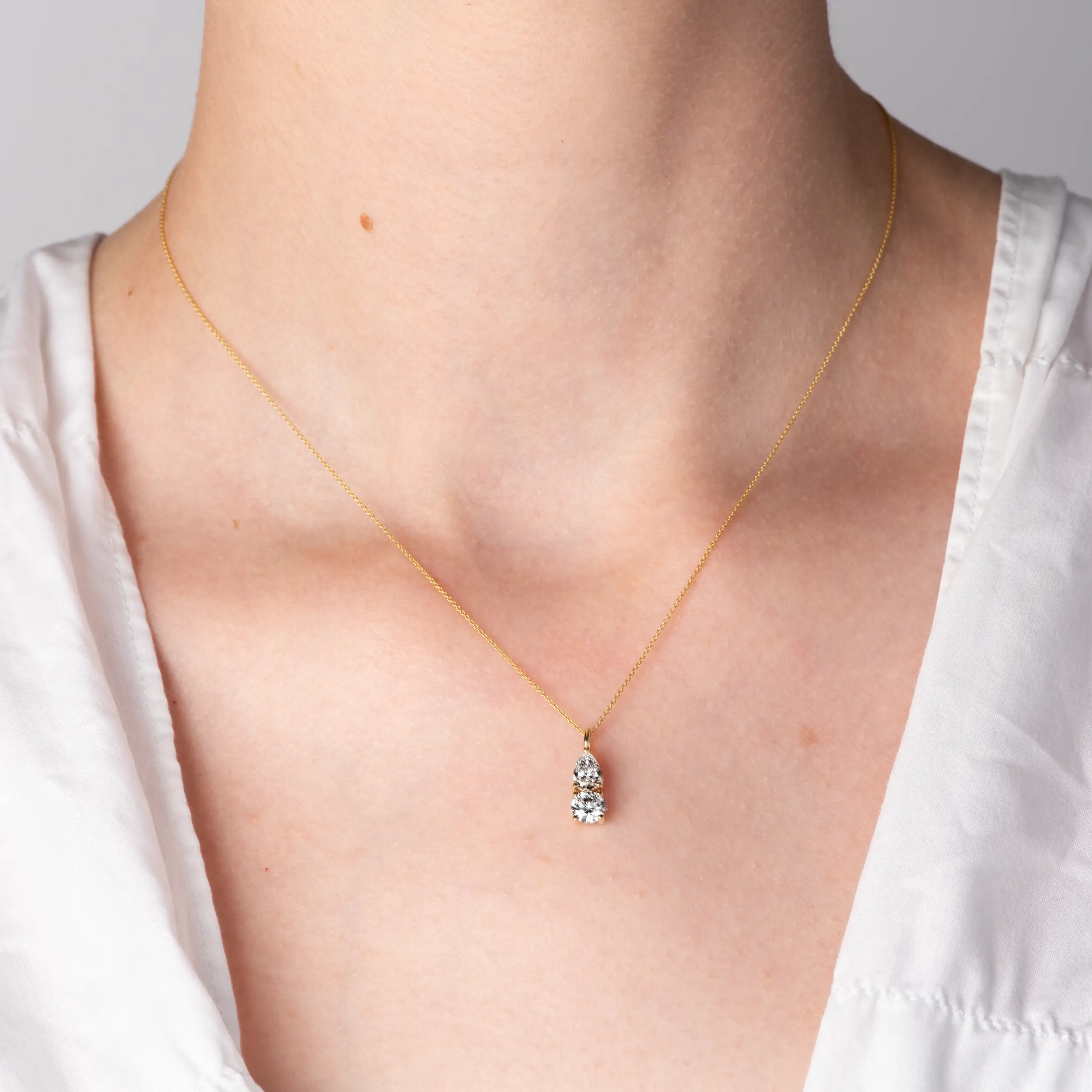 Anhänger Tropfentanz – Gelbgold 585 mit Labordiamanten 0,90 ct  - Klassiker