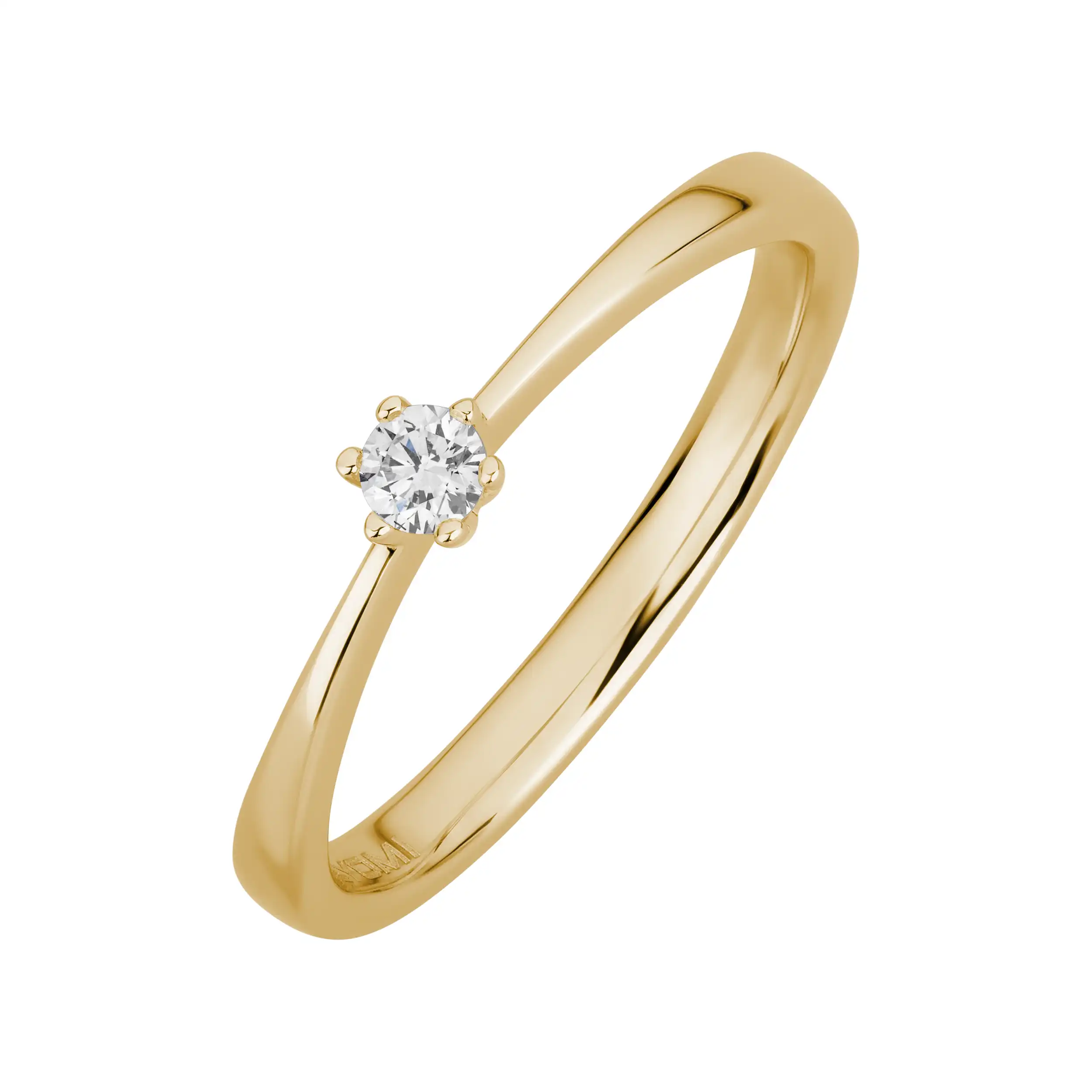 Gold Ring Diamant 0,10ct 6er Krappenfassung Solitär - Klassiker
