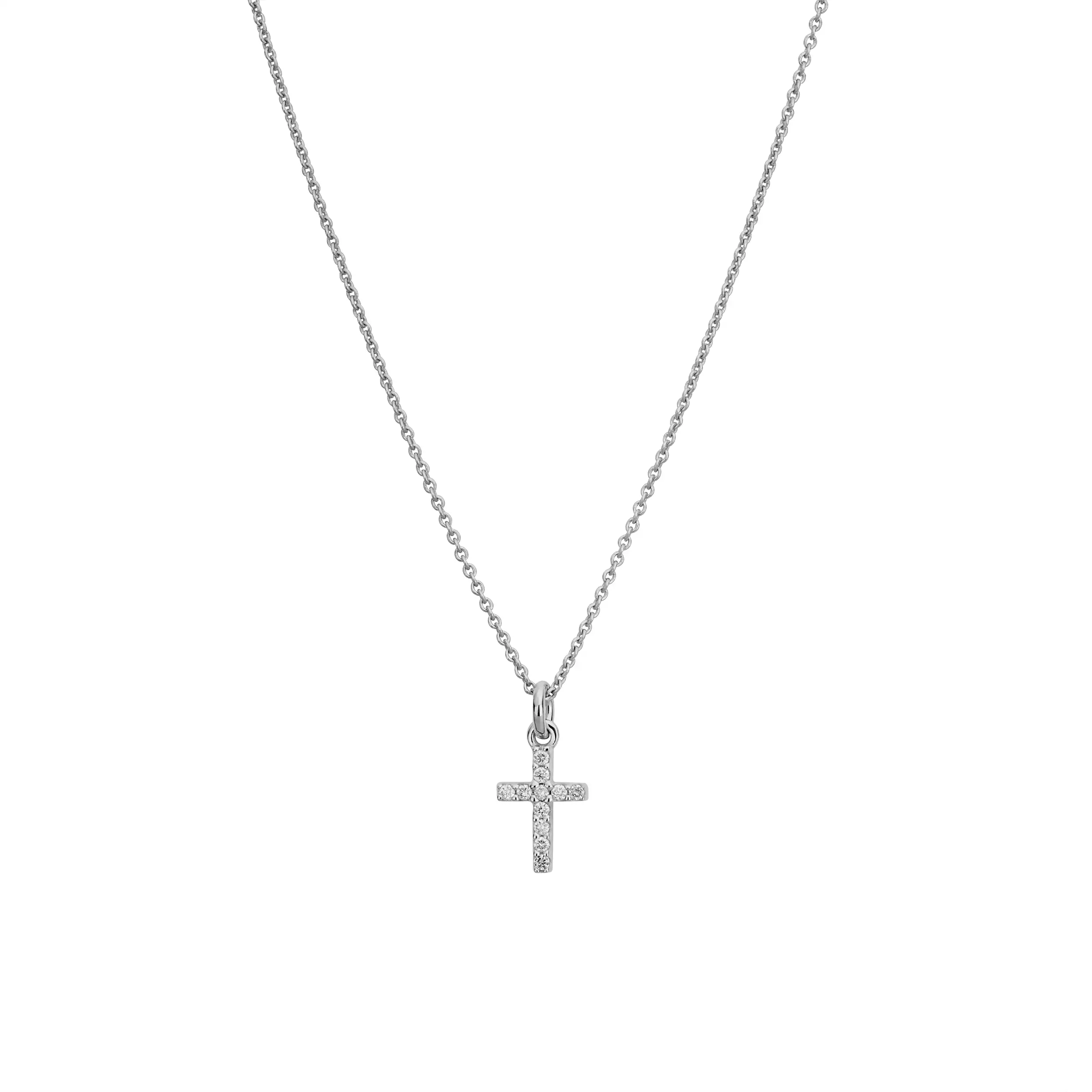 Gold Anhänger Kreuz Diamant 0,09ct - Symbole