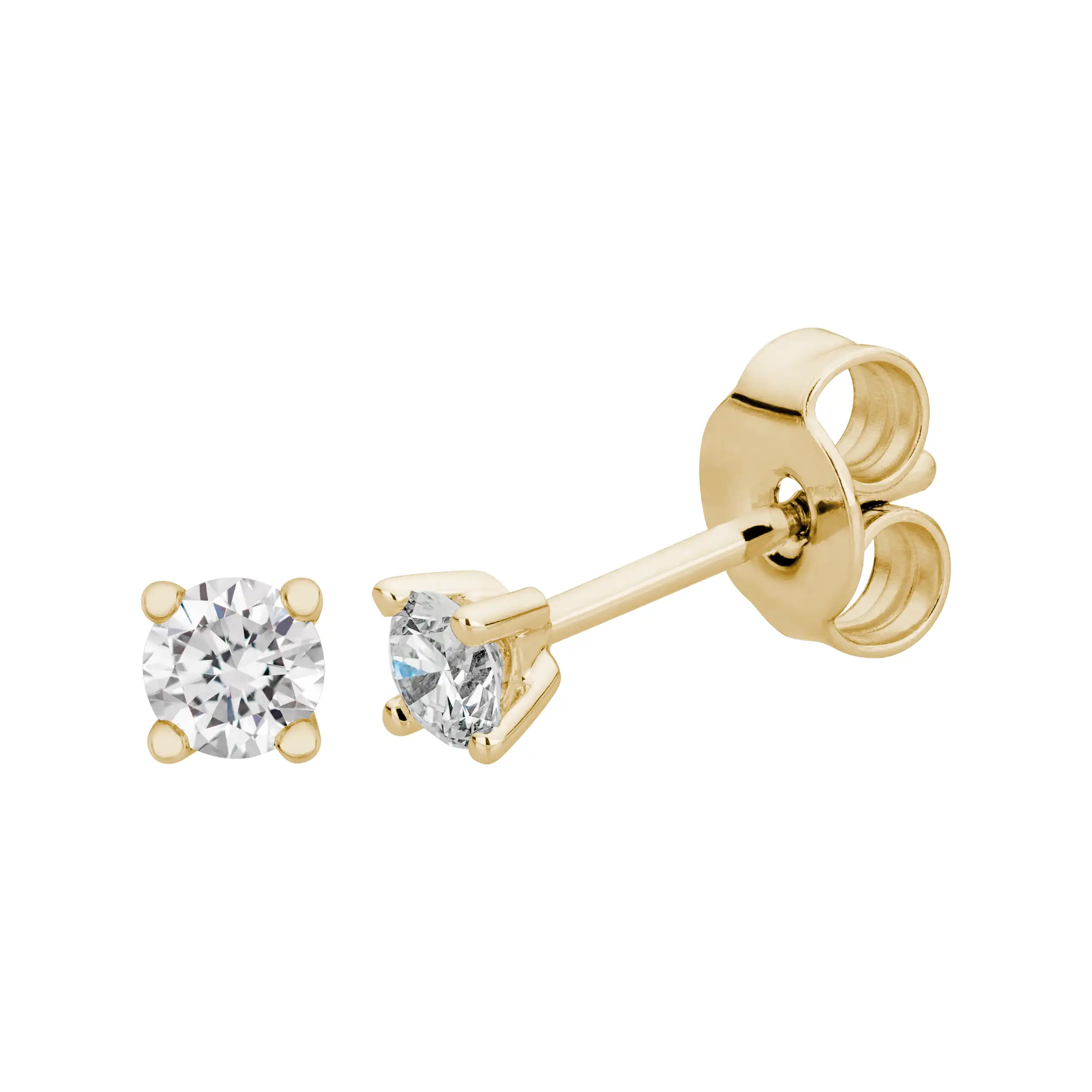 Gold Ohrschmuck Diamant 0,25ct 4er Krappenfassung Solitär - Klassiker