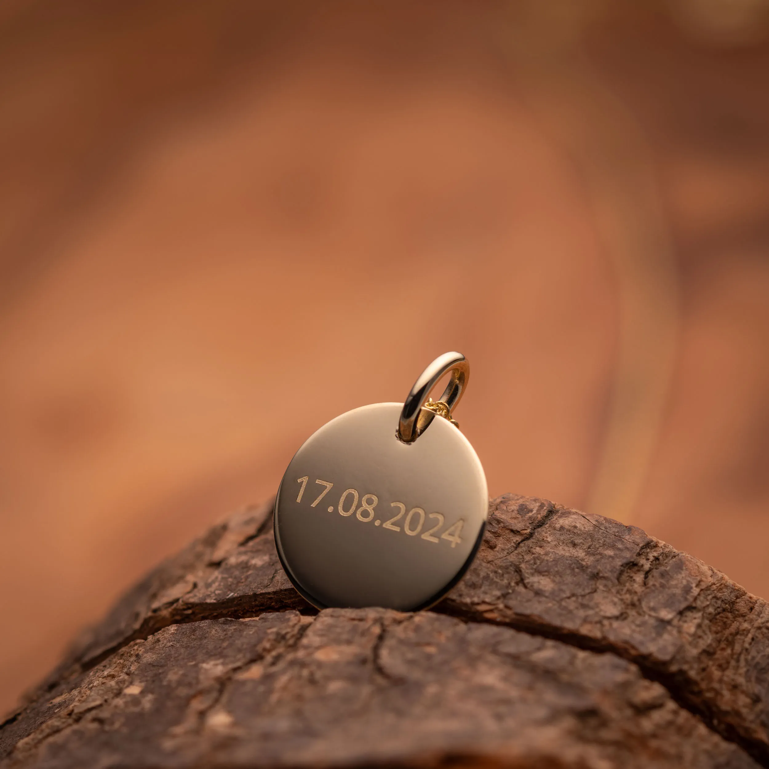 Gold Anhänger Rund personalisiert - Gravur