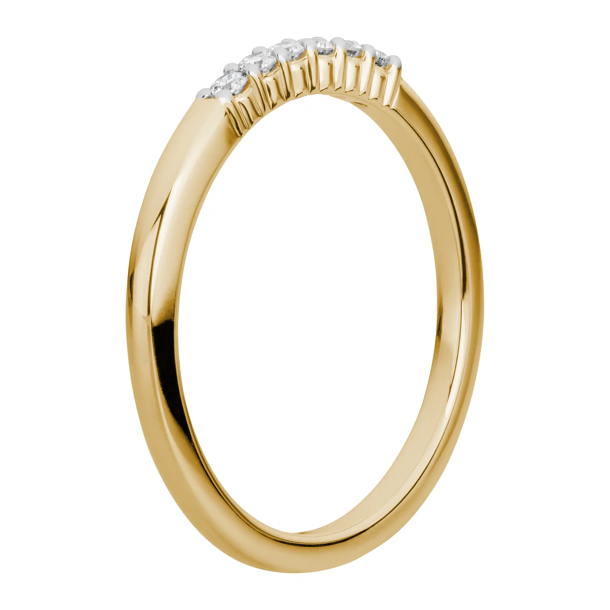 Gold Ring Diamant 0,11ct Mehrsteiner schmal - Klassiker