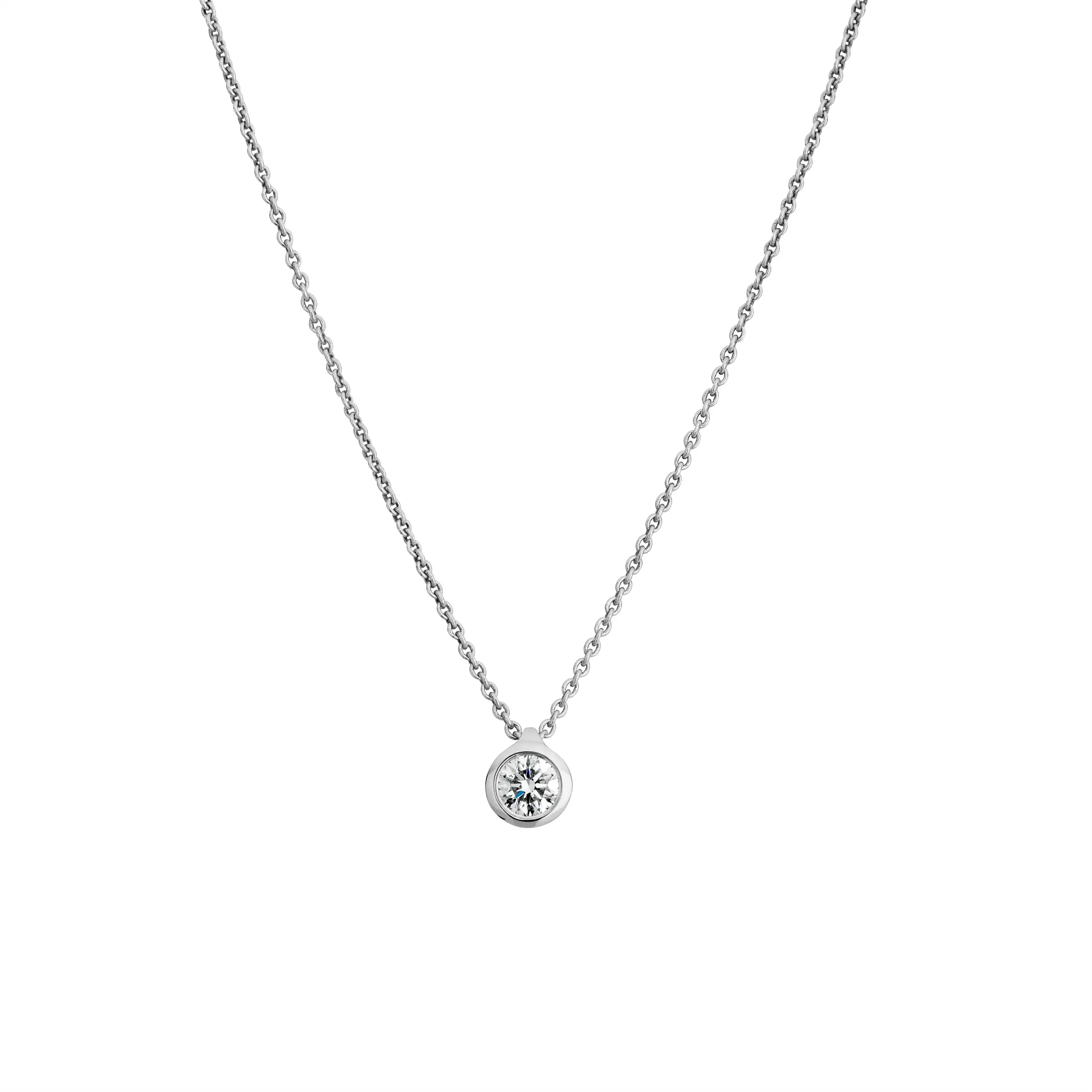 Gold Collier Diamant 0,25ct  Zarge Solitär - Klassiker