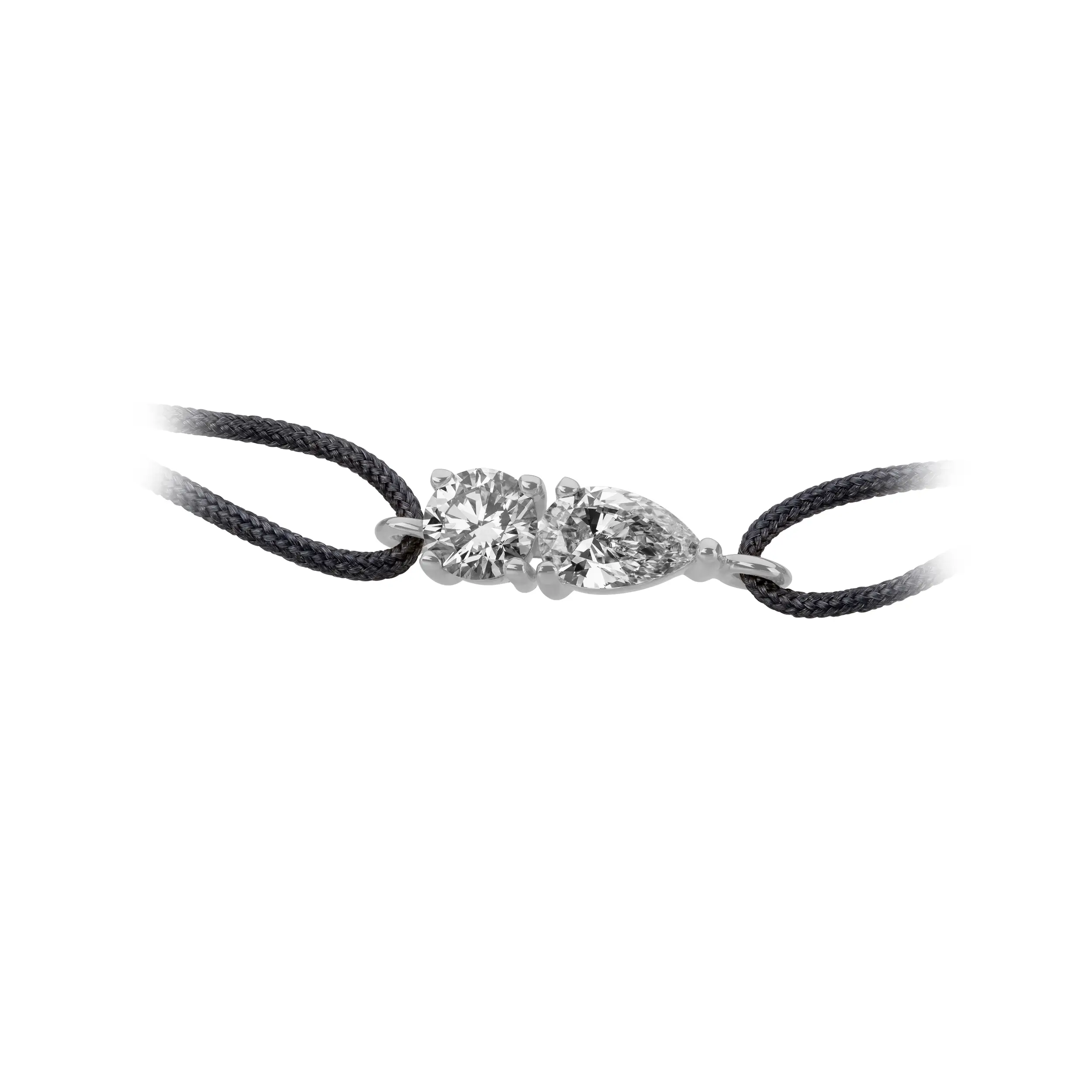 Diamant-Armband Tropfentanz – Brillant & Tropfen am Textilband  - Klassiker