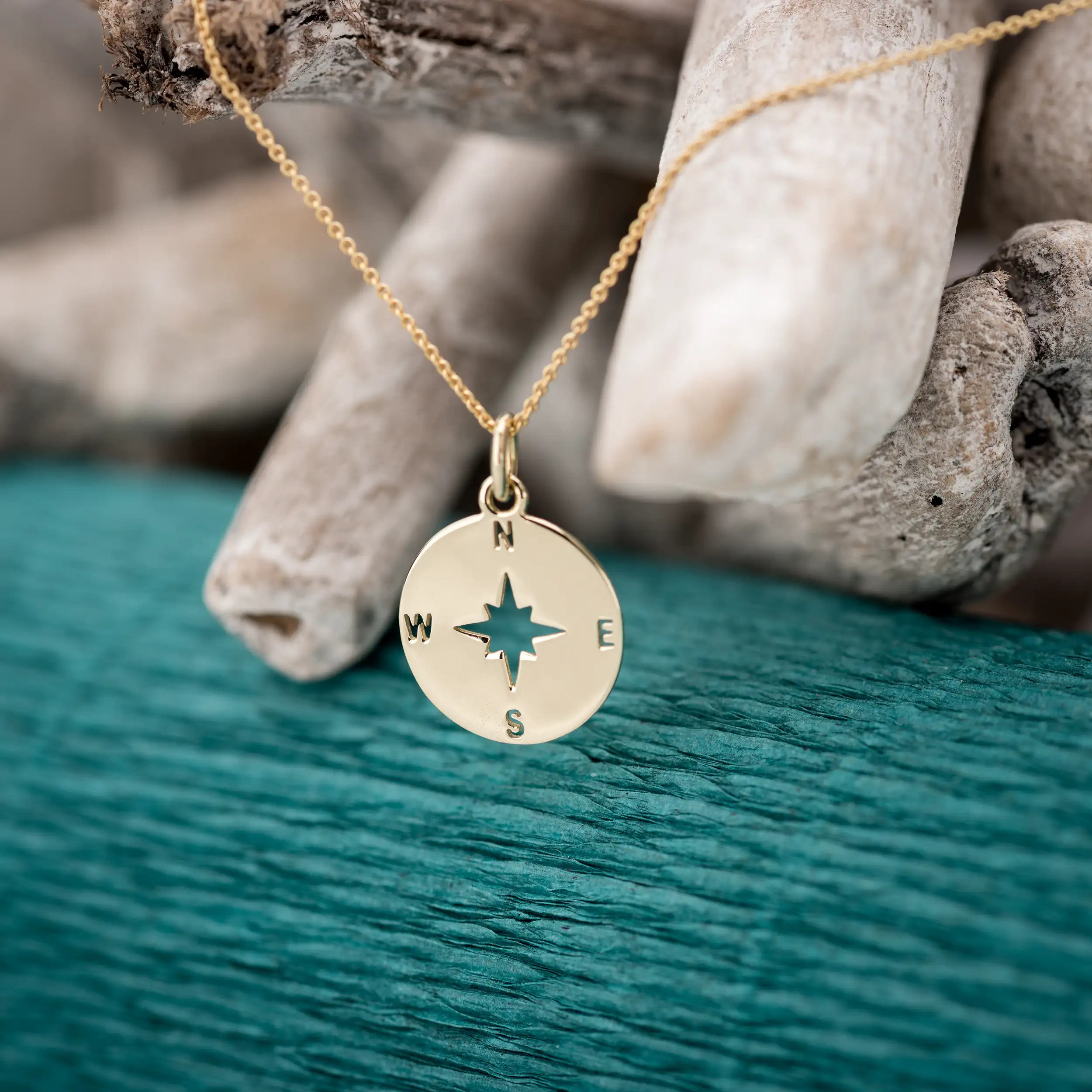 Gold Anhänger Windrose - Symbole