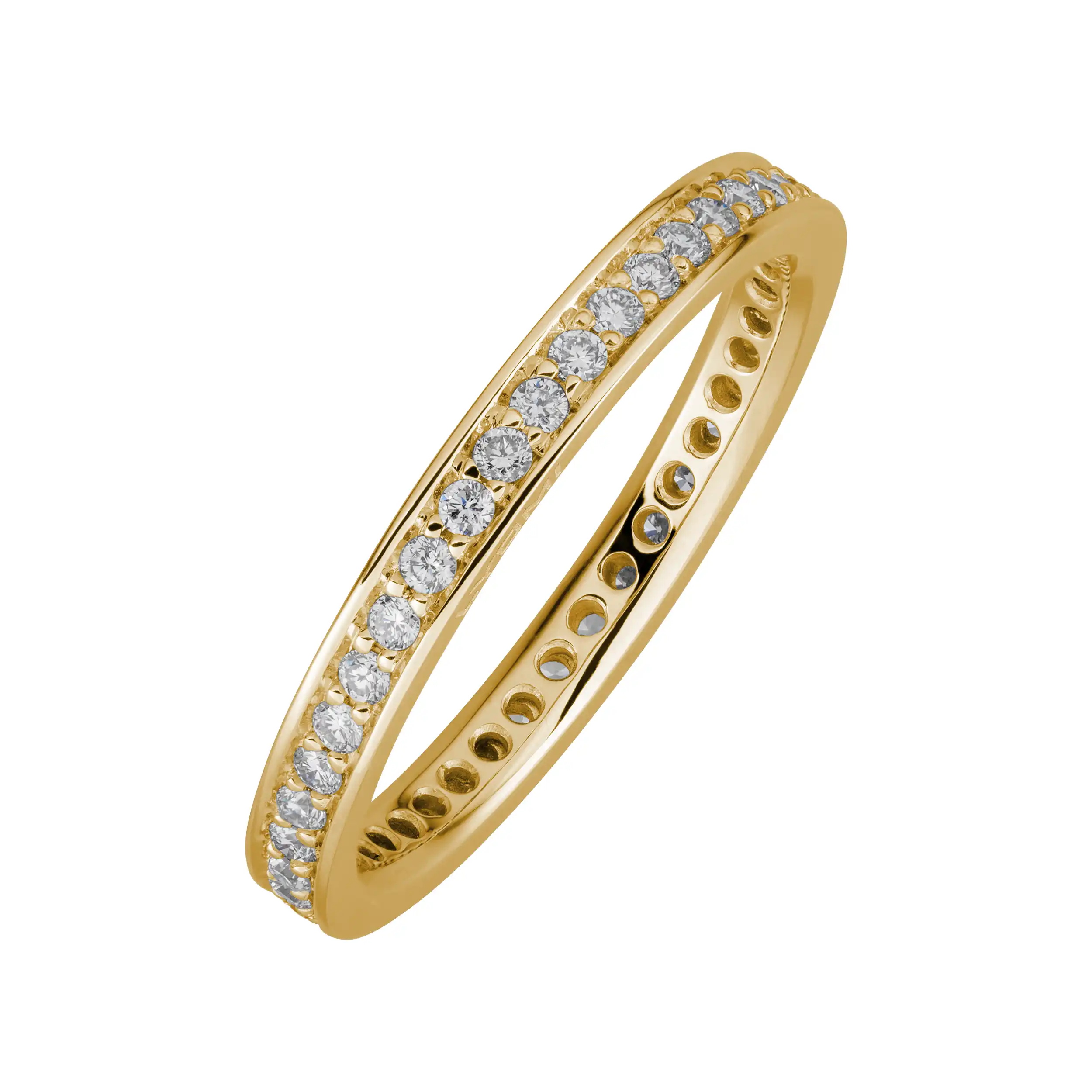 Gold Ring Diamant 0,49ct Memoire  - Klassiker