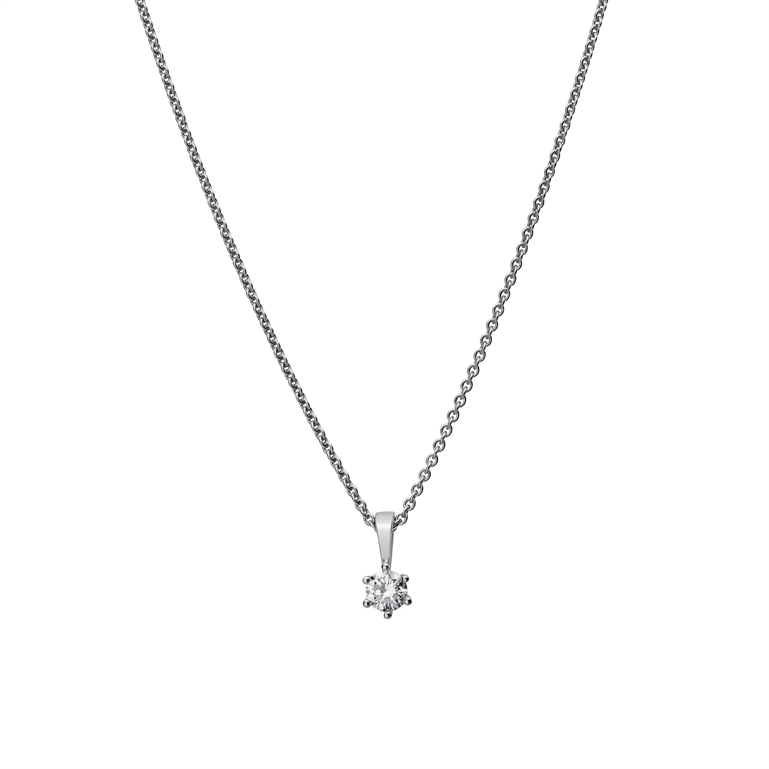 Gold Anhänger Diamant 0,20ct 6er Krappenfassung Solitär - Klassiker