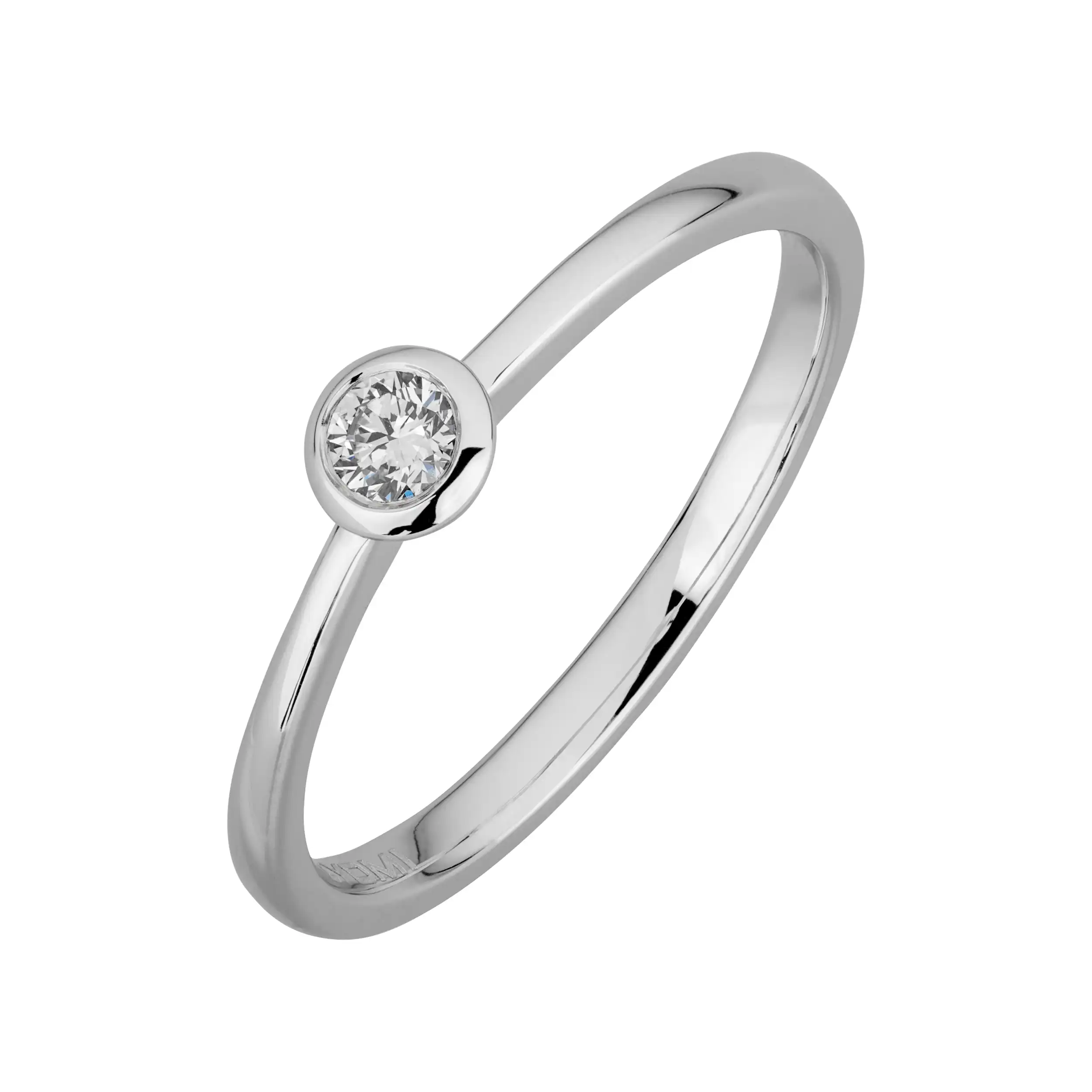 Gold Ring Diamant 0,10ct Zarge Solitär - Klassiker