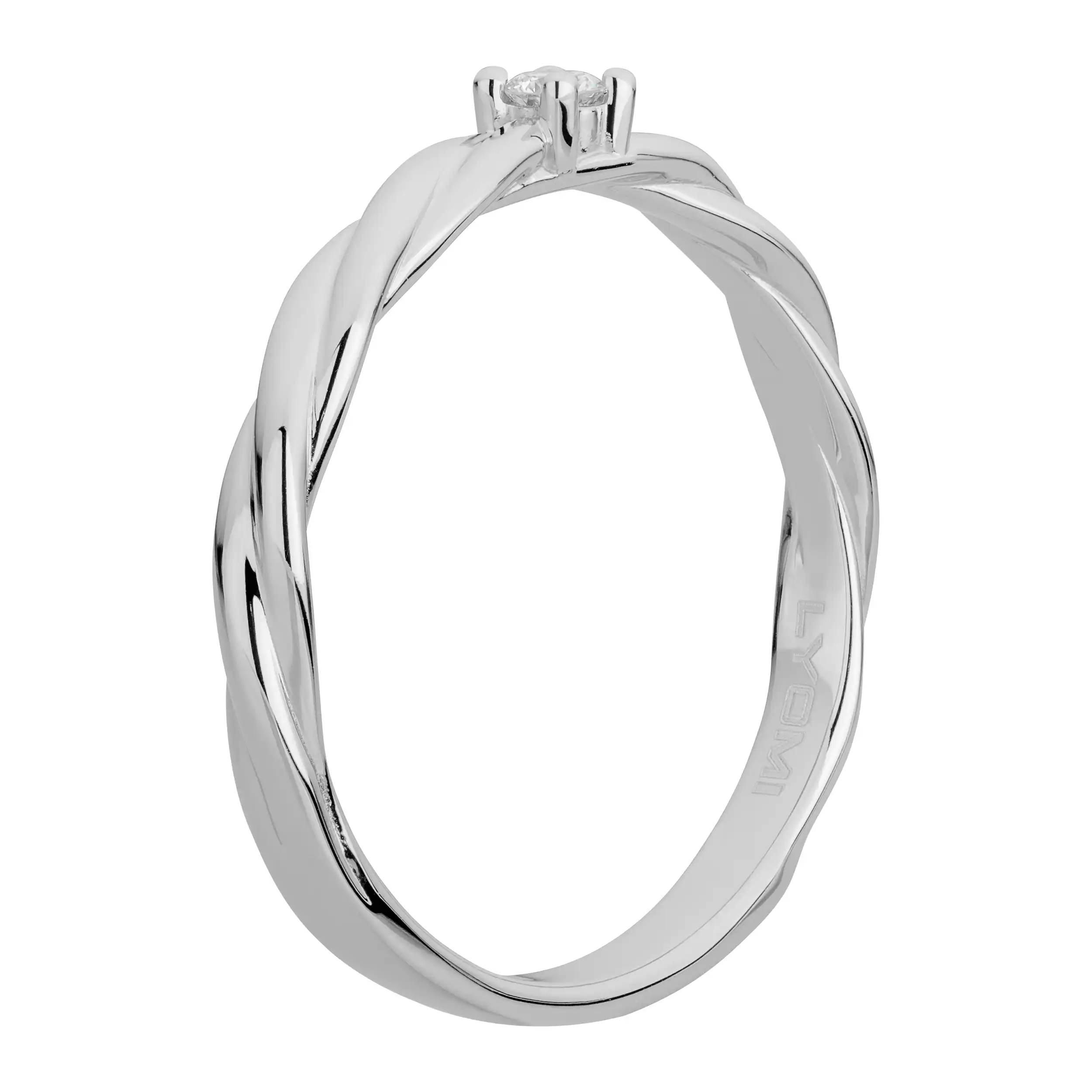 Gold Ring Kordel Diamant 0,05ct Solitär- Klassiker