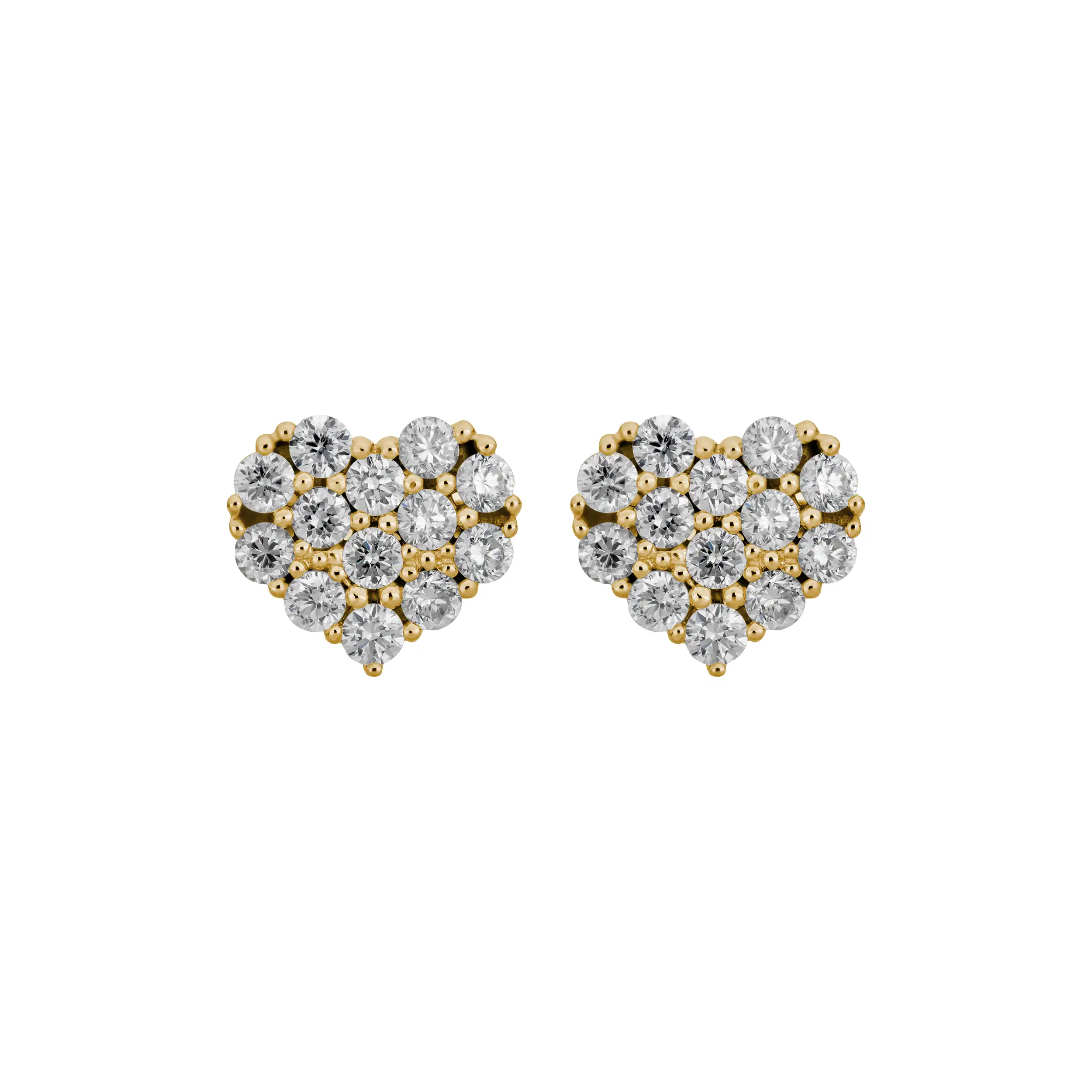Gold Ohrschmuck Herz Diamant 0,19ct Pavé - Klassiker
