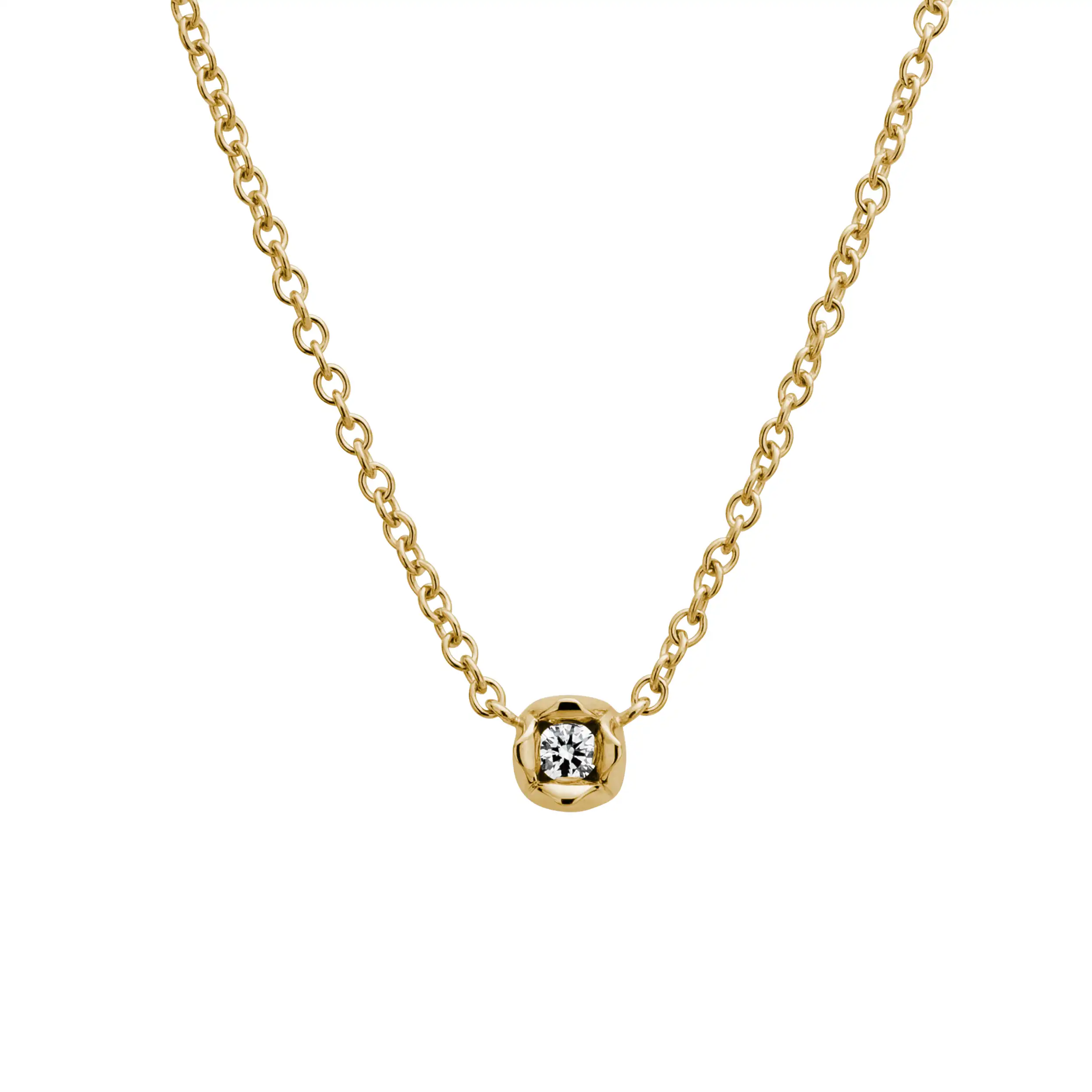 Gold Collier Diamant 0,10ct Zehra - Floral