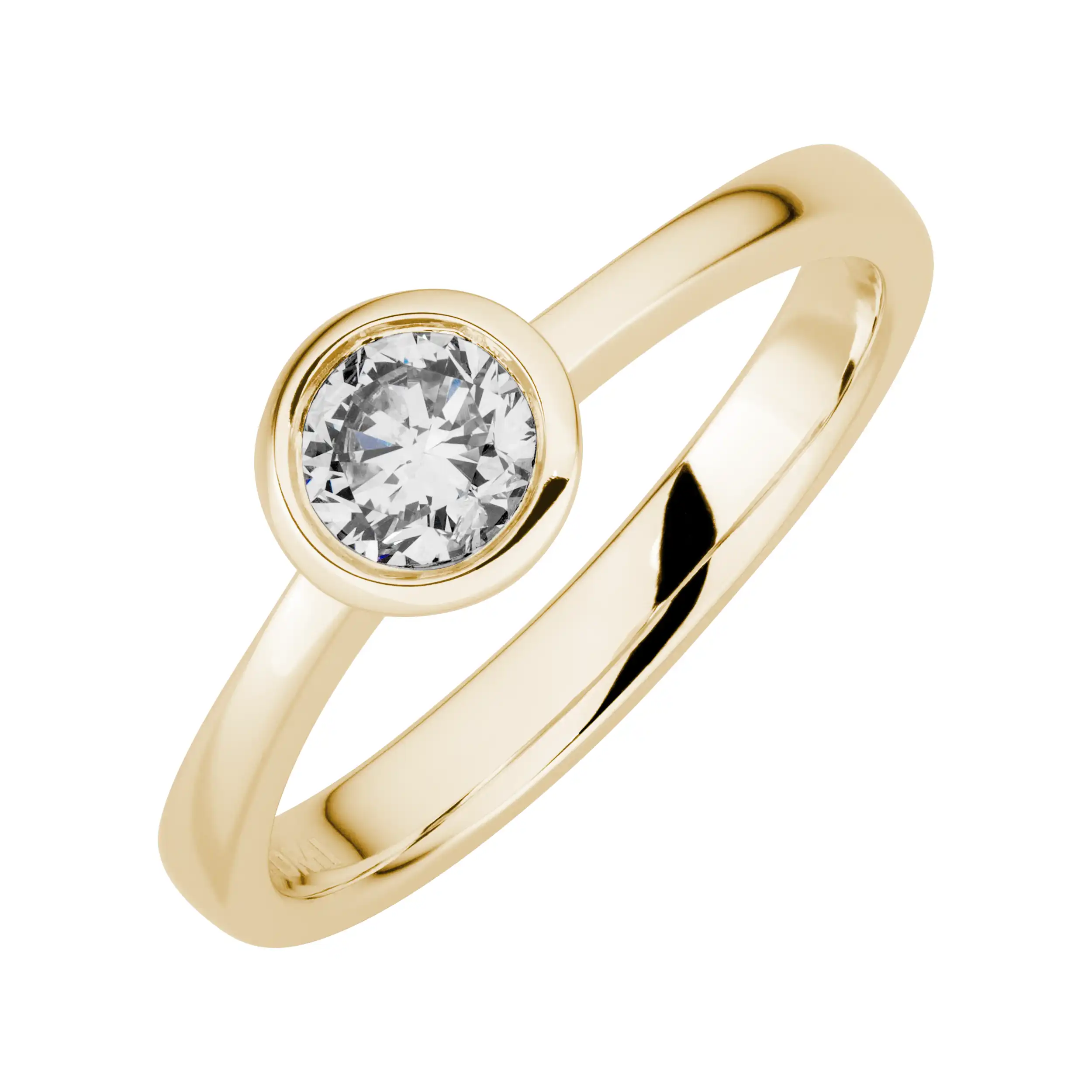 Gold Ring Diamant 0,50ct Zarge Solitär - Klassiker
