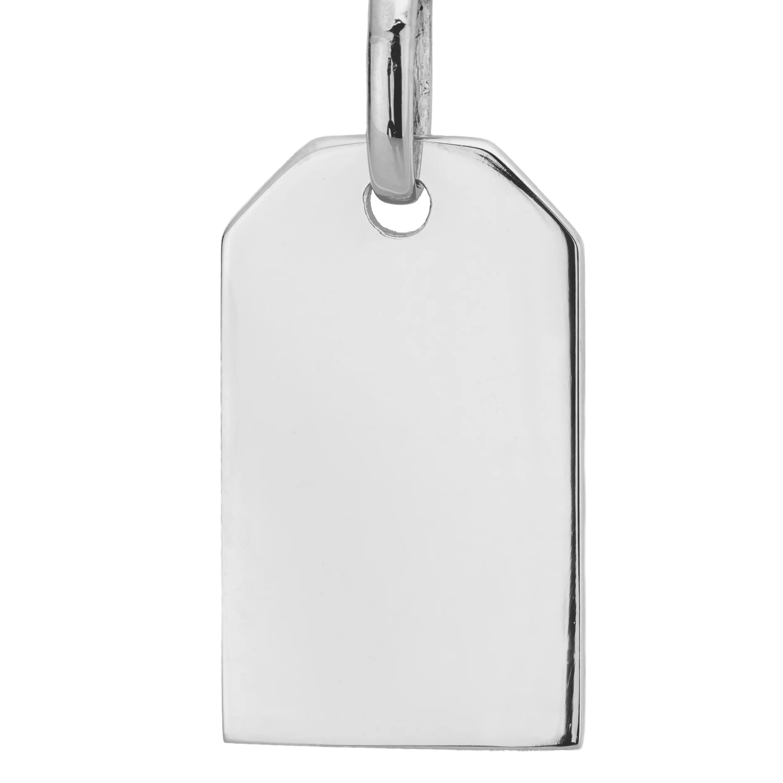 Weissgold Anhänger eckig gross - personalisiert - Gravurschmuck