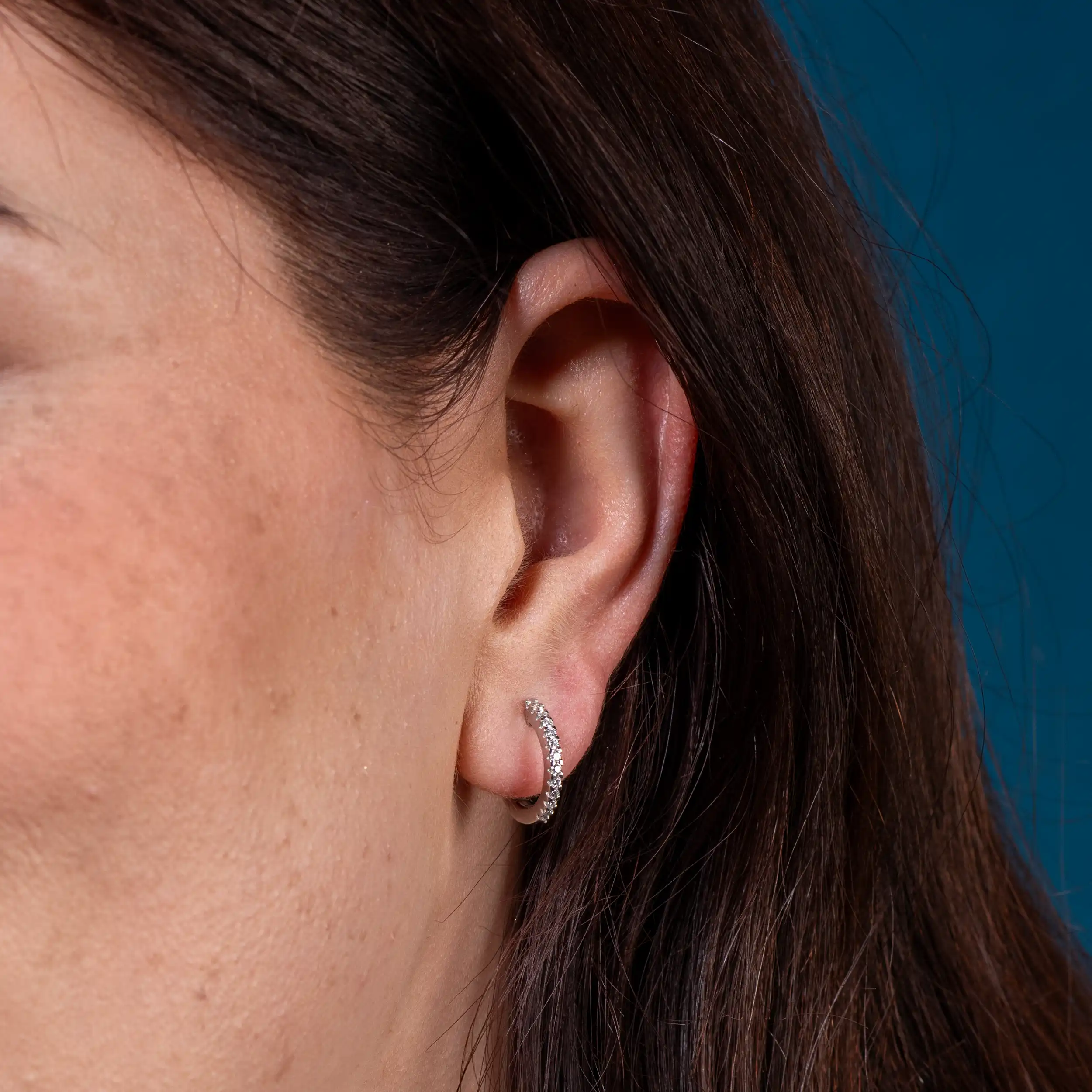 Gold Ohrschmuck Creolen Diamant 0,24ct Memoire - Klassiker