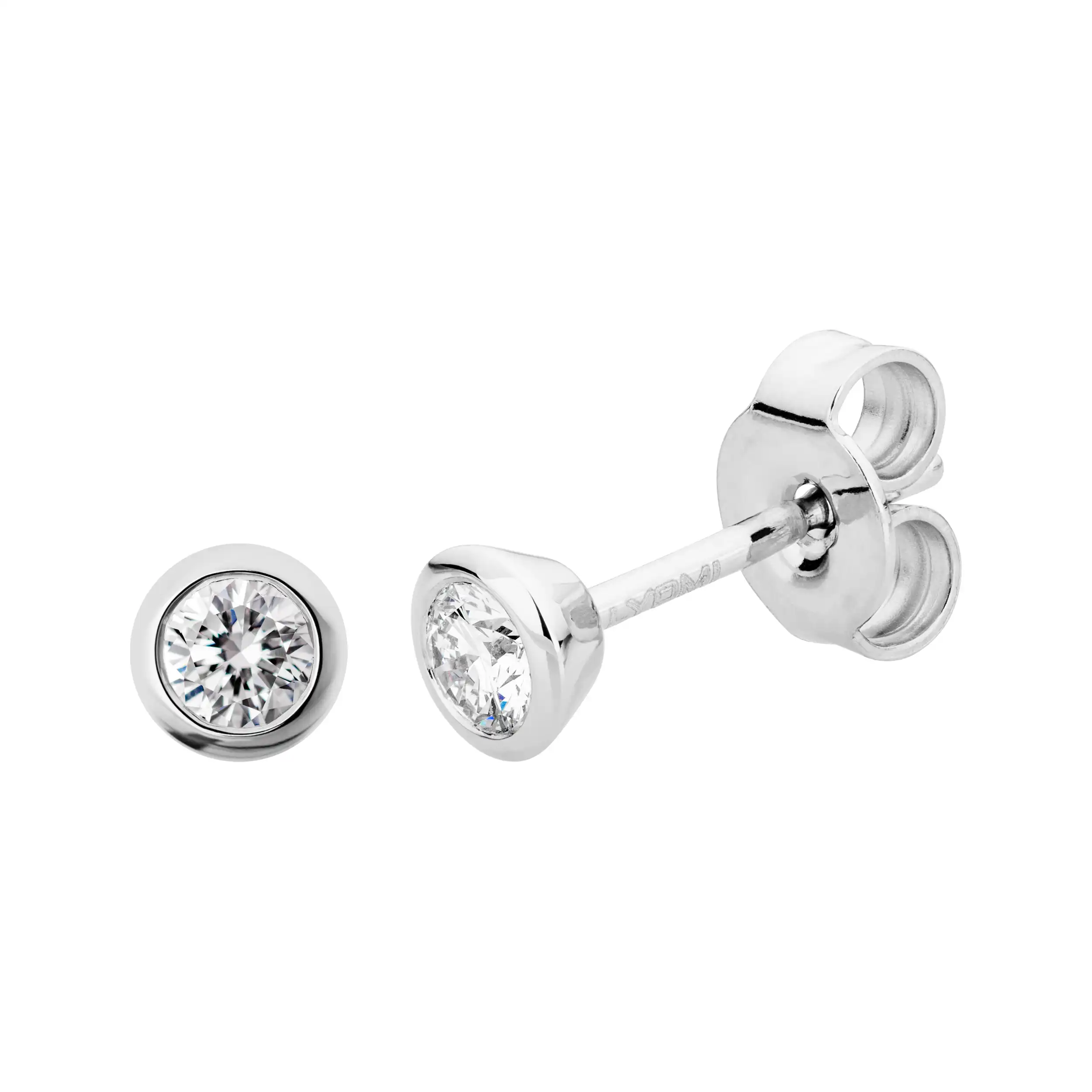 Gold Ohrschmuck Diamant 0,20ct Zarge Solitär - Klassiker