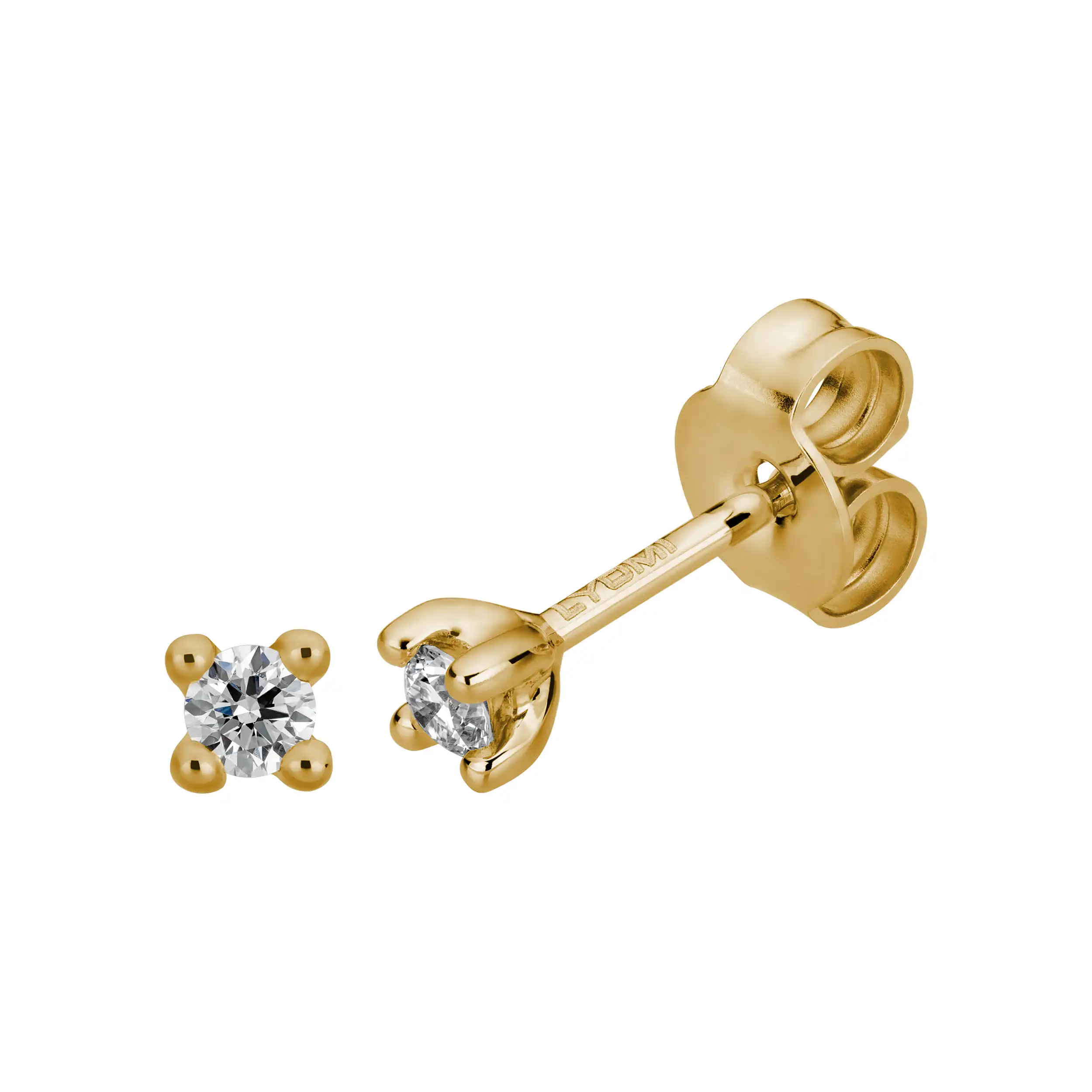 Gold Ohrschmuck Diamant 0,10ct Solitär Liana - Floral