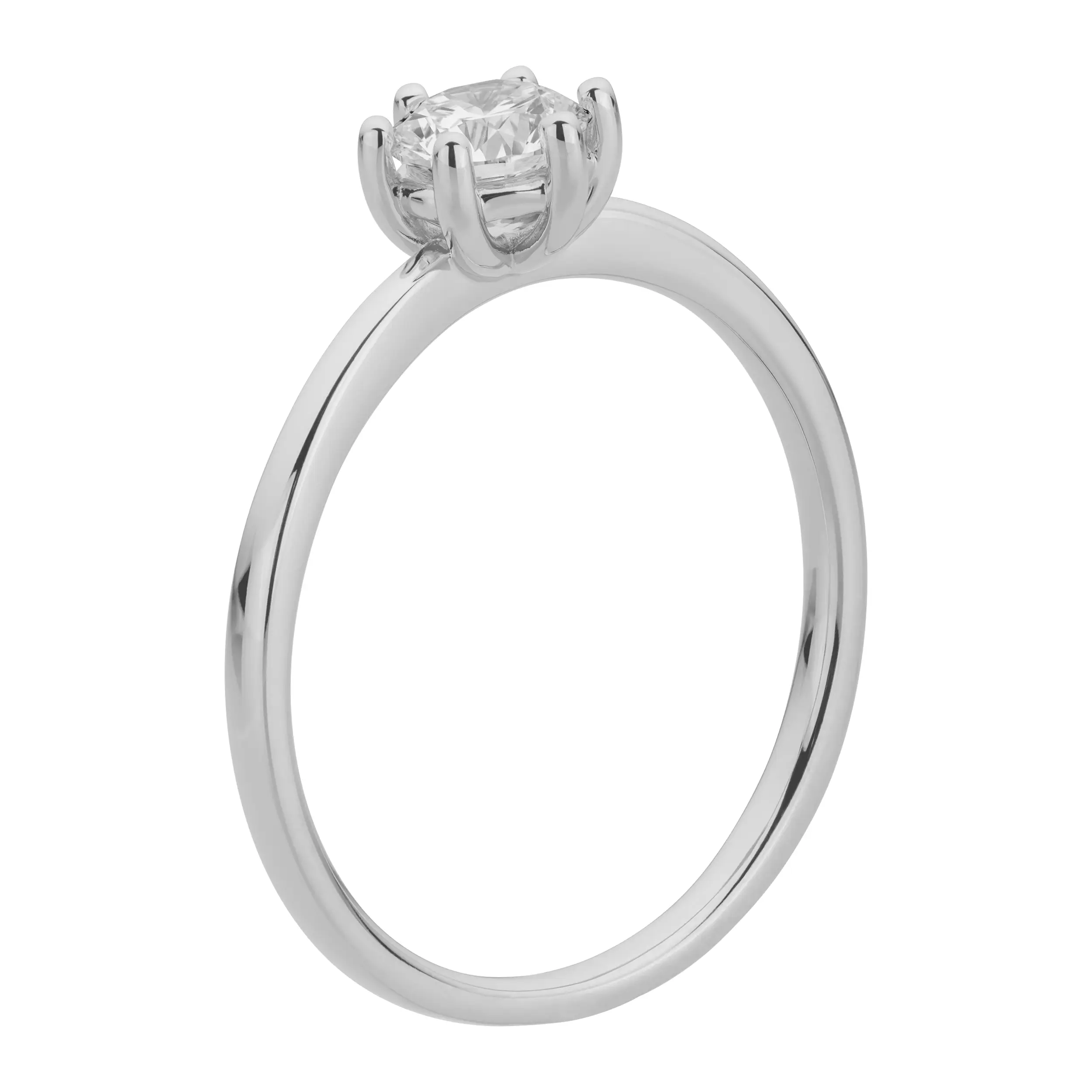 Weißgold Ring Diamant 0.50ct 6er Stotzen Solitaire