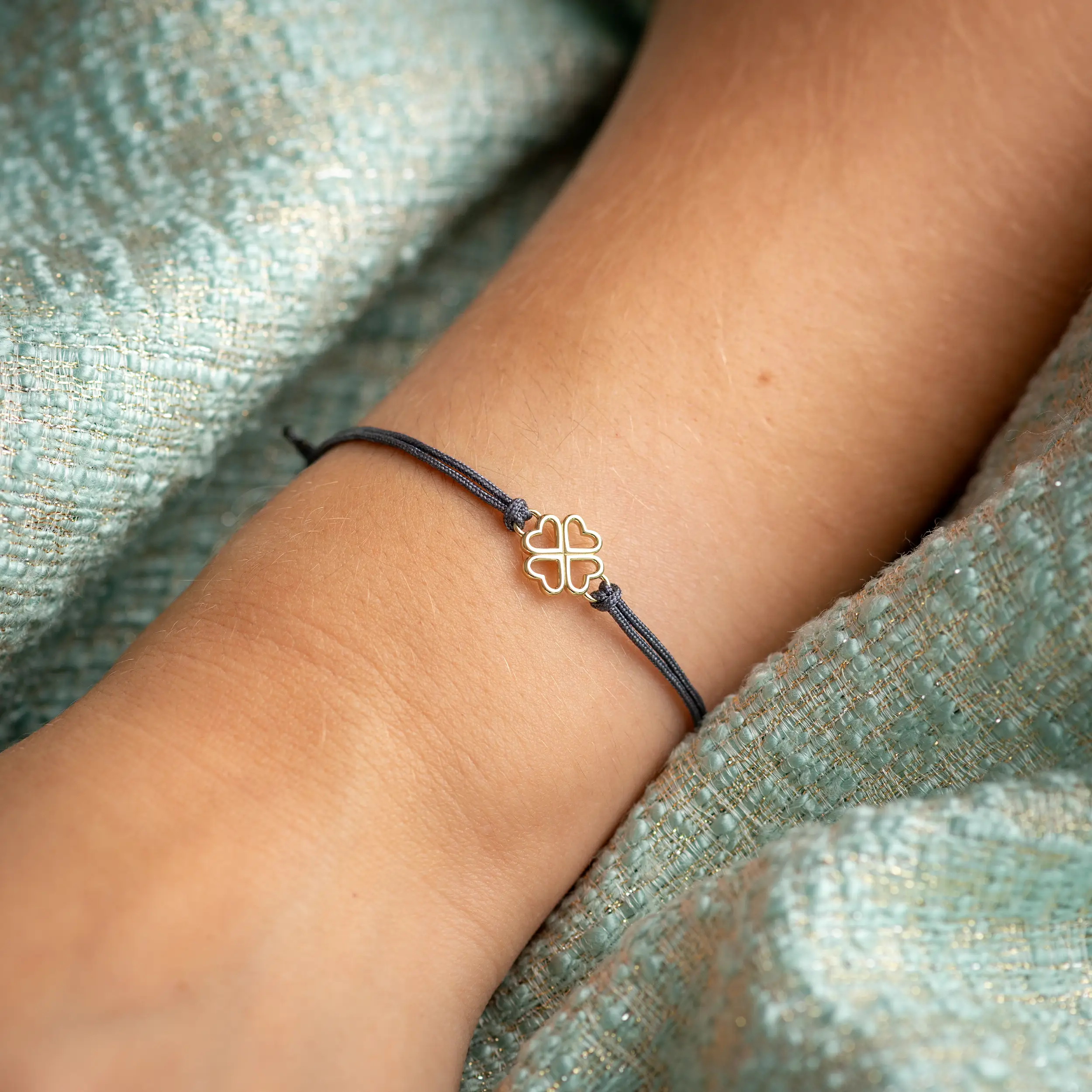 Gold Armband Kleeblatt Symbole