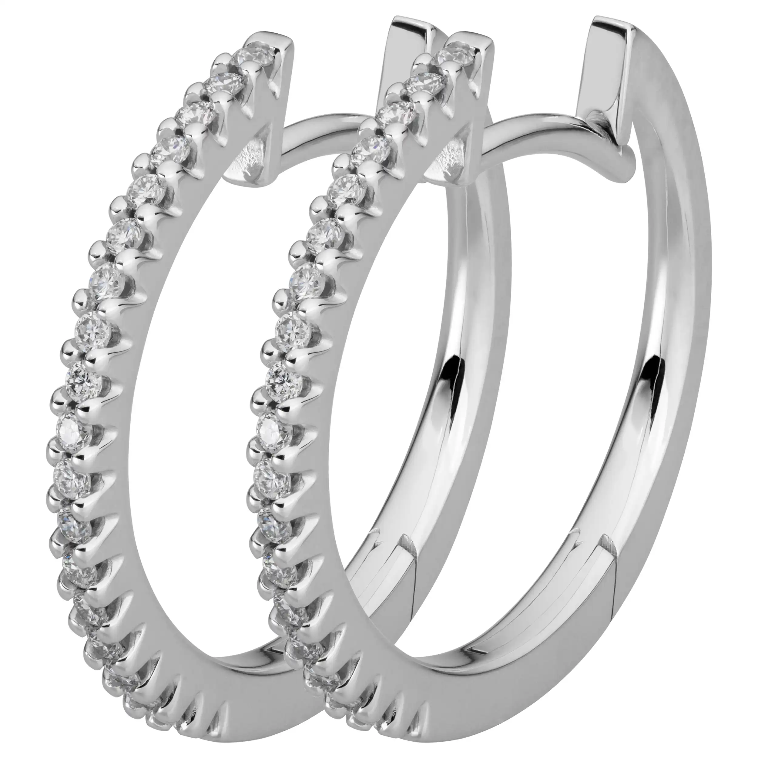 Gold Ohrschmuck Creolen Diamant 0,24ct - Klassiker