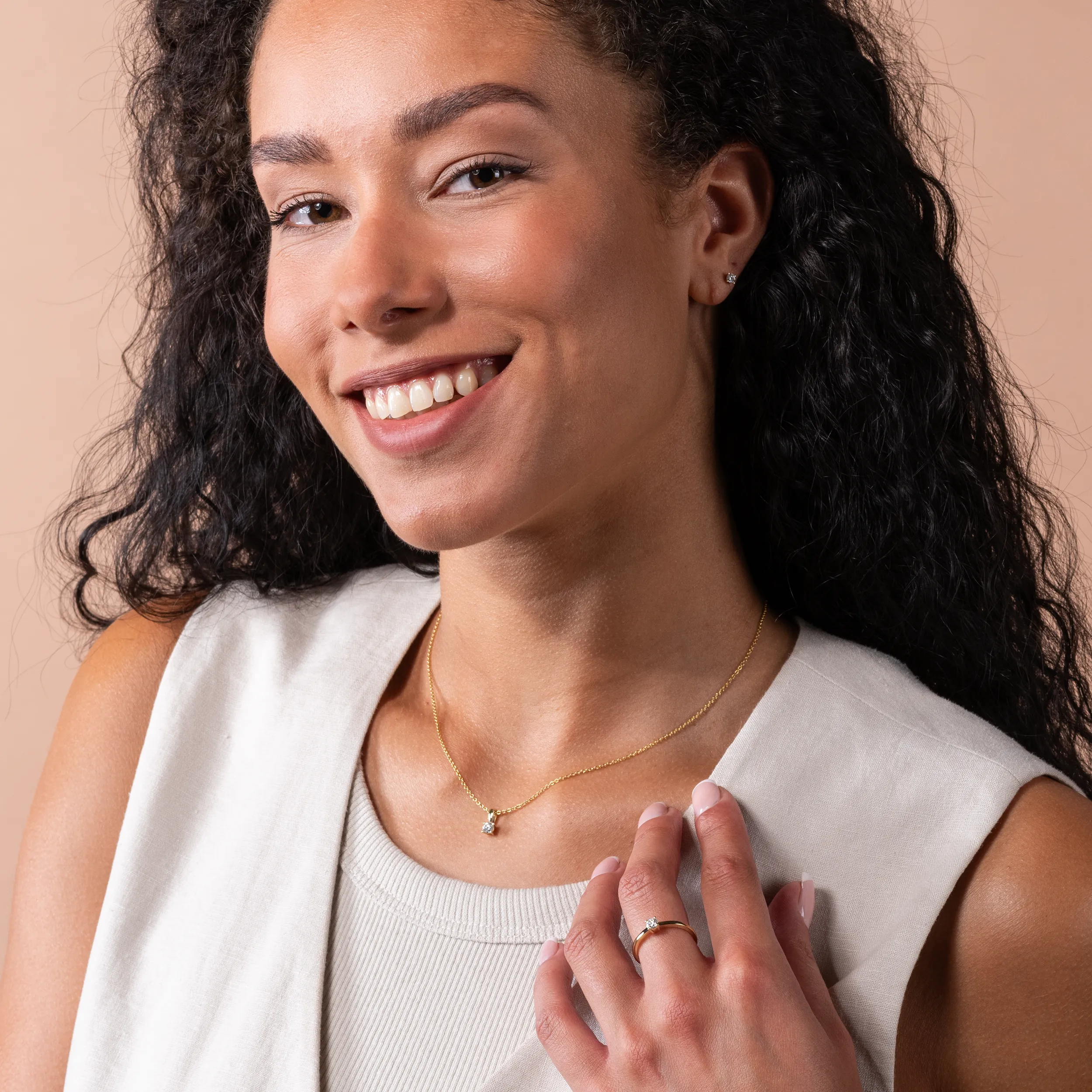 Gold Diamant 4er Krappenfassung Solitär - Klassiker