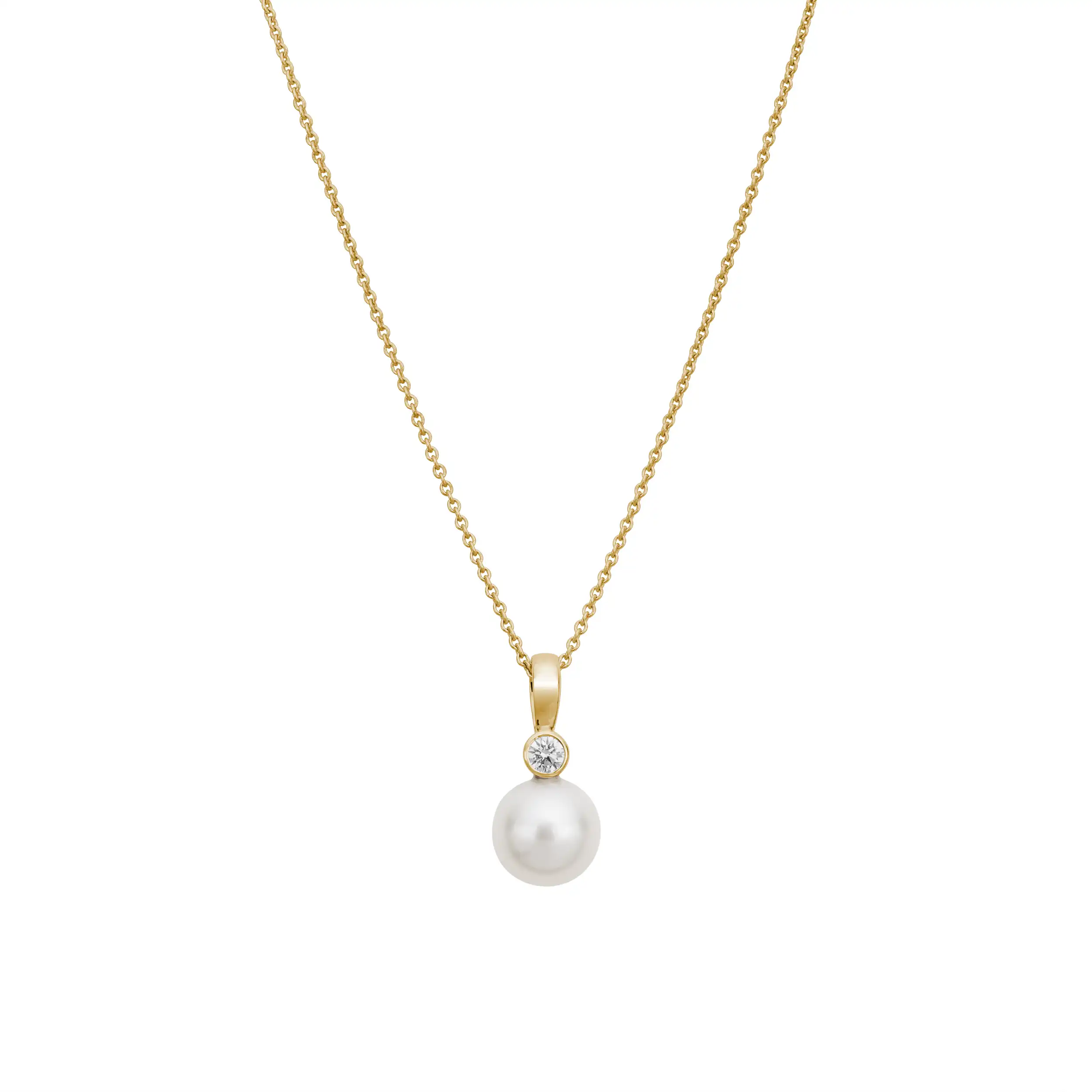 Gold Anhänger Diamant 0,10ct mit Perlen - Ozean