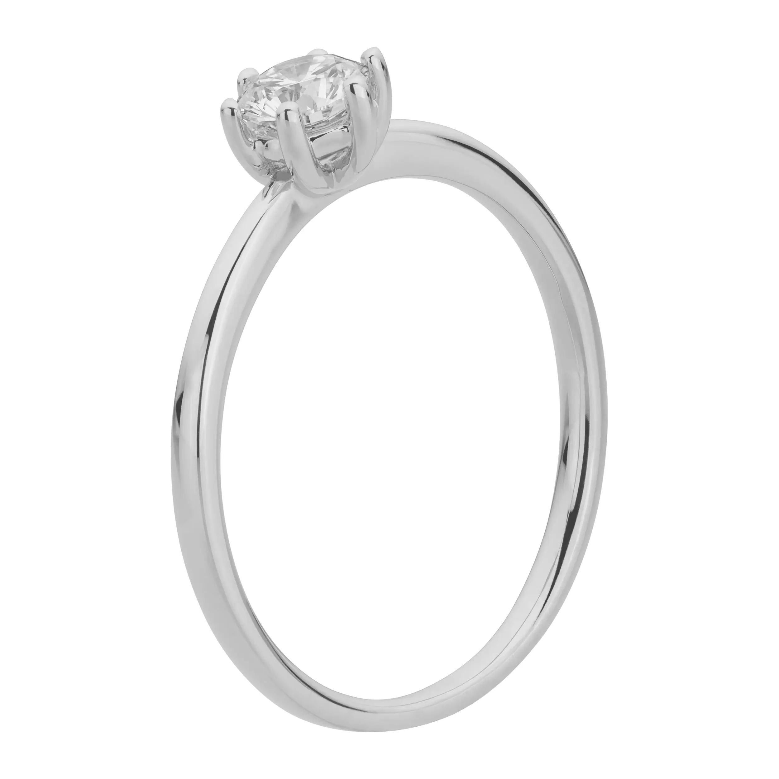 Weißgold Ring Diamant 0.33ct 6er Stotzen Solitaire