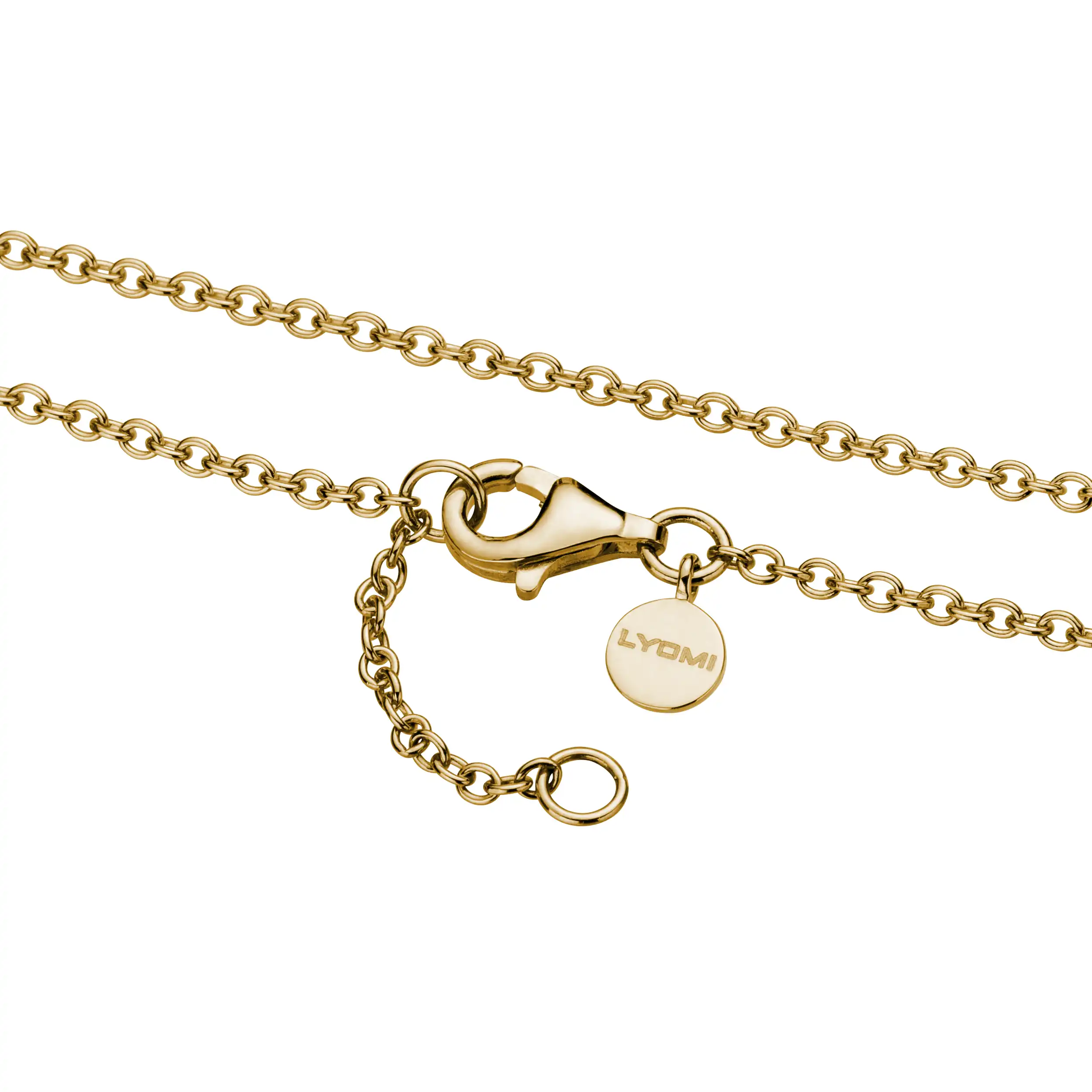 Exklusive 14 Karat Gold Kette mit Karabiner + Goldplättchen LYOMI