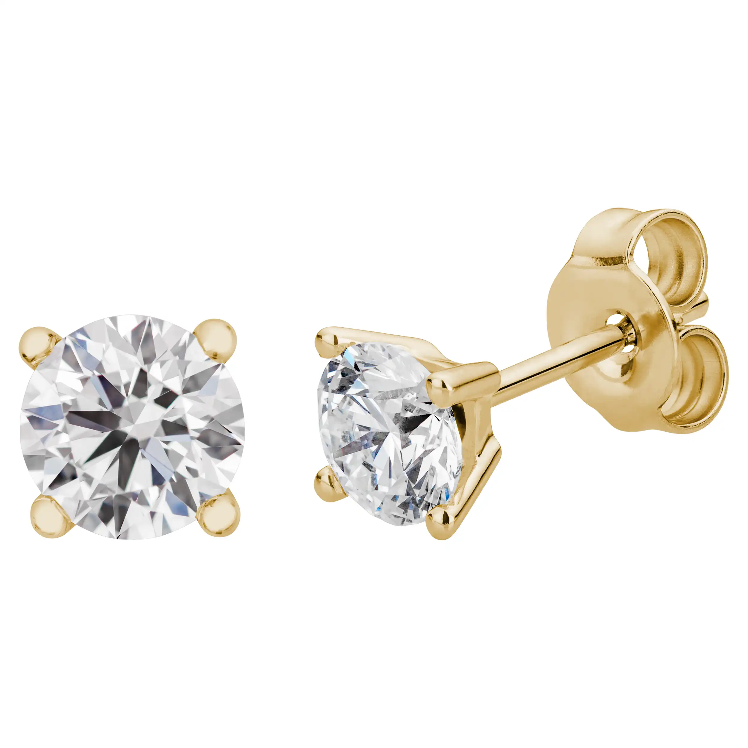 Gold Ohrschmuck Diamant 1,0ct 4er Krappenfassung Solitär - Klassiker