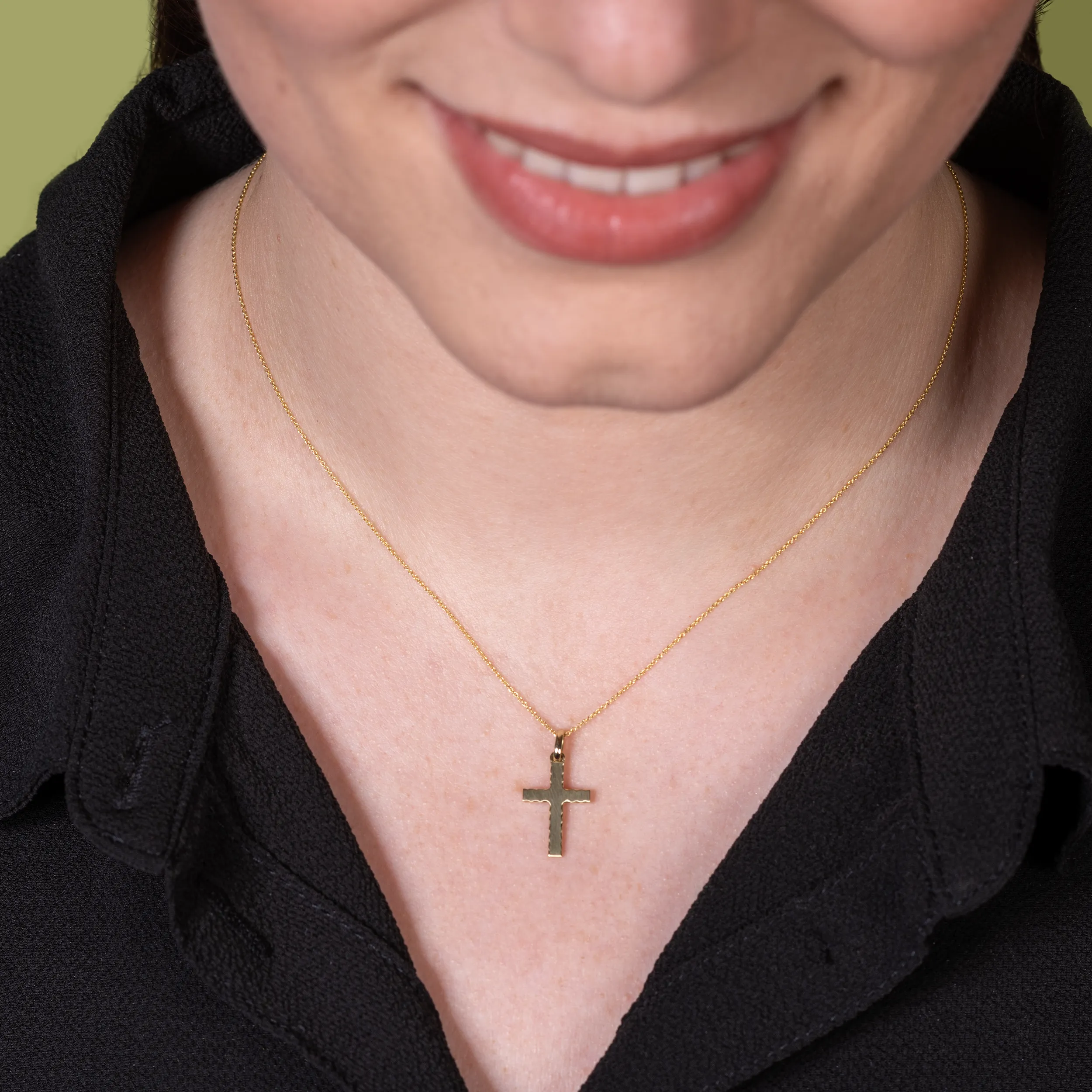 Gold Anhänger Kreuz mattiert - Symbole