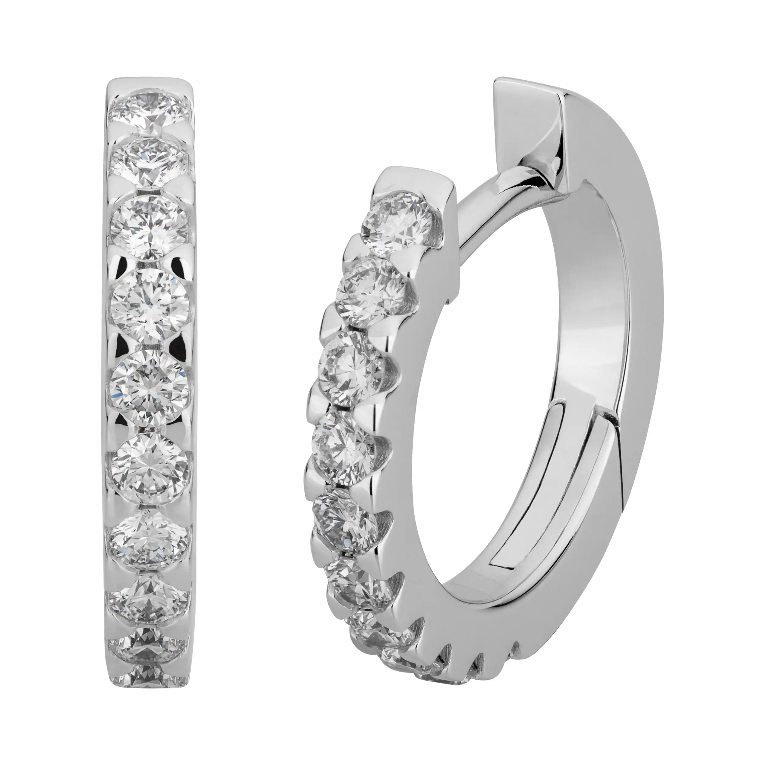 Gold Ohrschmuck Creolen Diamant 0,47ct Memoire - Klassiker