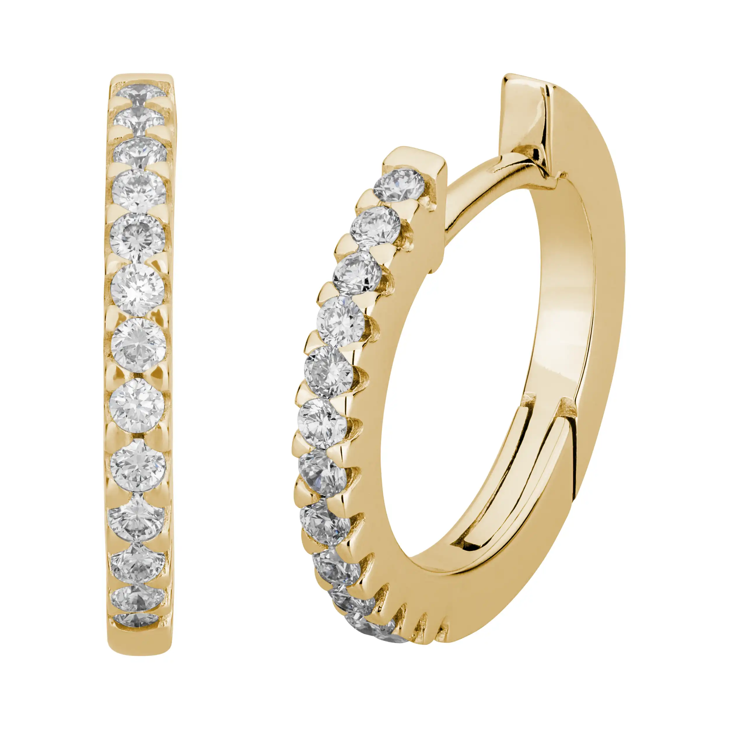 Gold Ohrschmuck Creolen Diamant 0,24ct Memoire - Klassiker