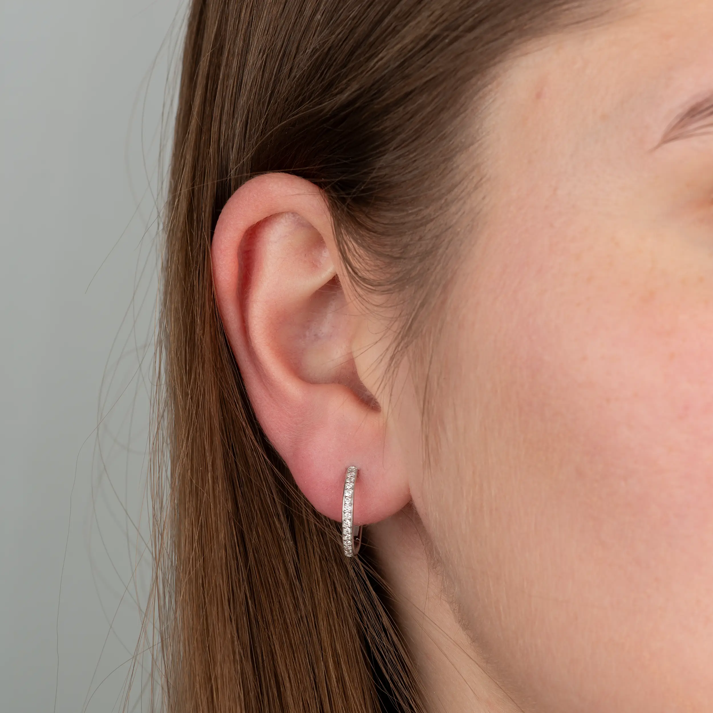 Gold Ohrschmuck Creolen Diamant 0,19ct - Klassiker