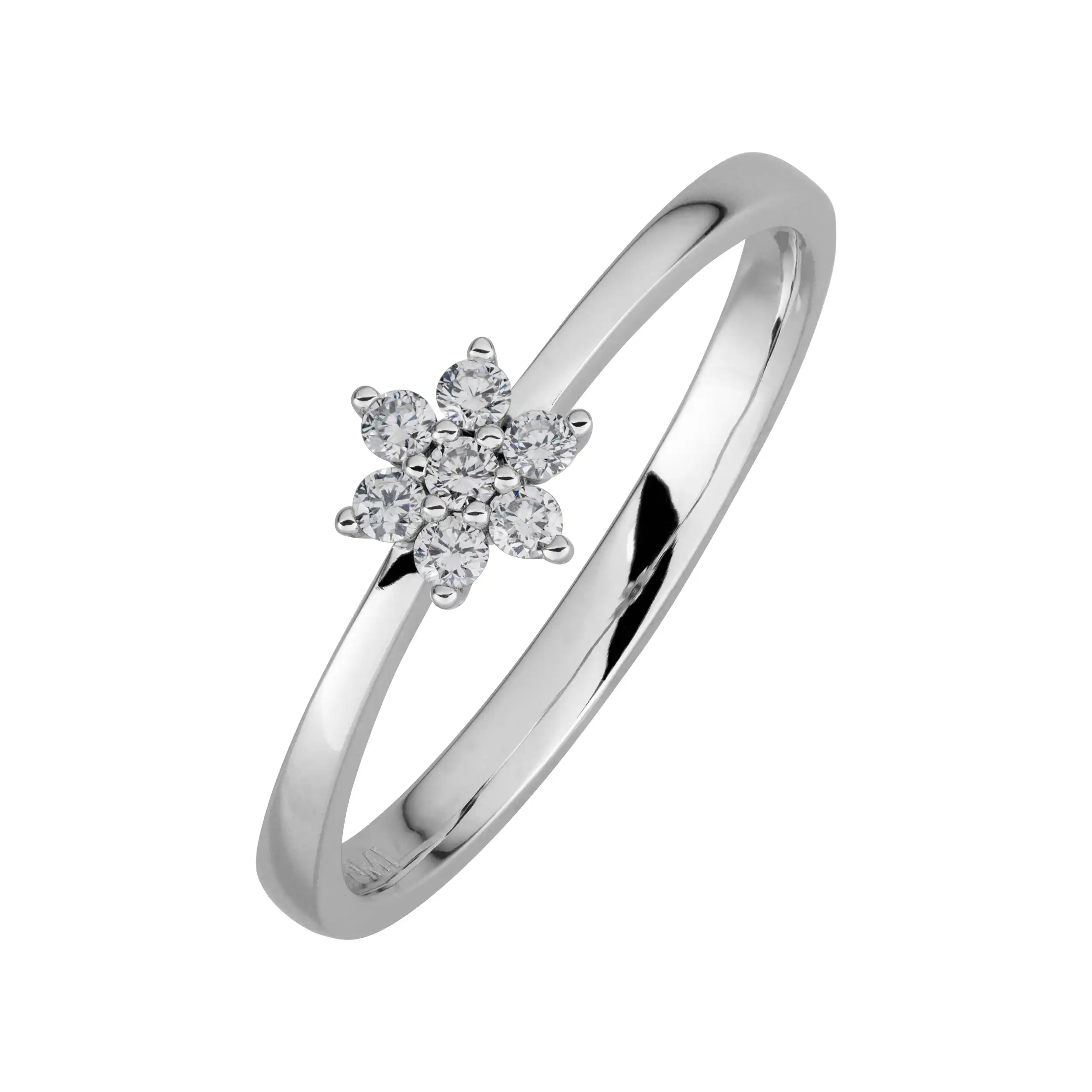 Gold Ring Blume Diamant 0,13ct - Klassiker