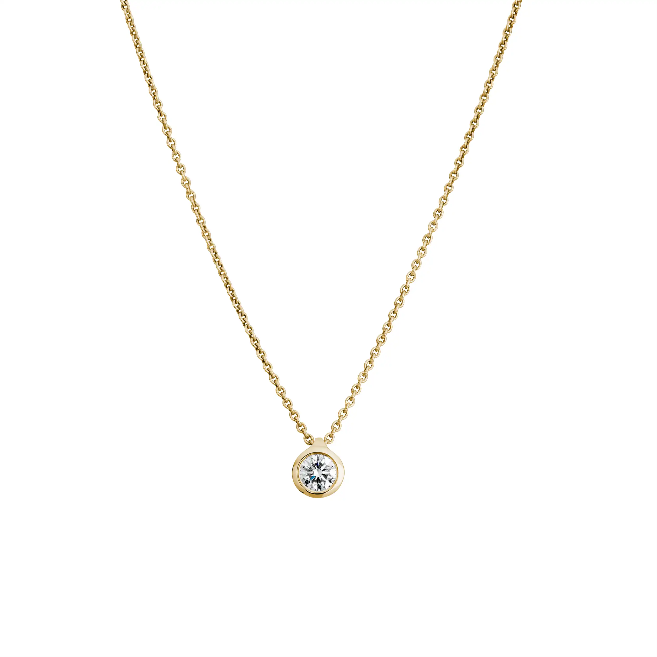 Gold Collier Diamant 0,25ct  Zarge Solitär - Klassiker