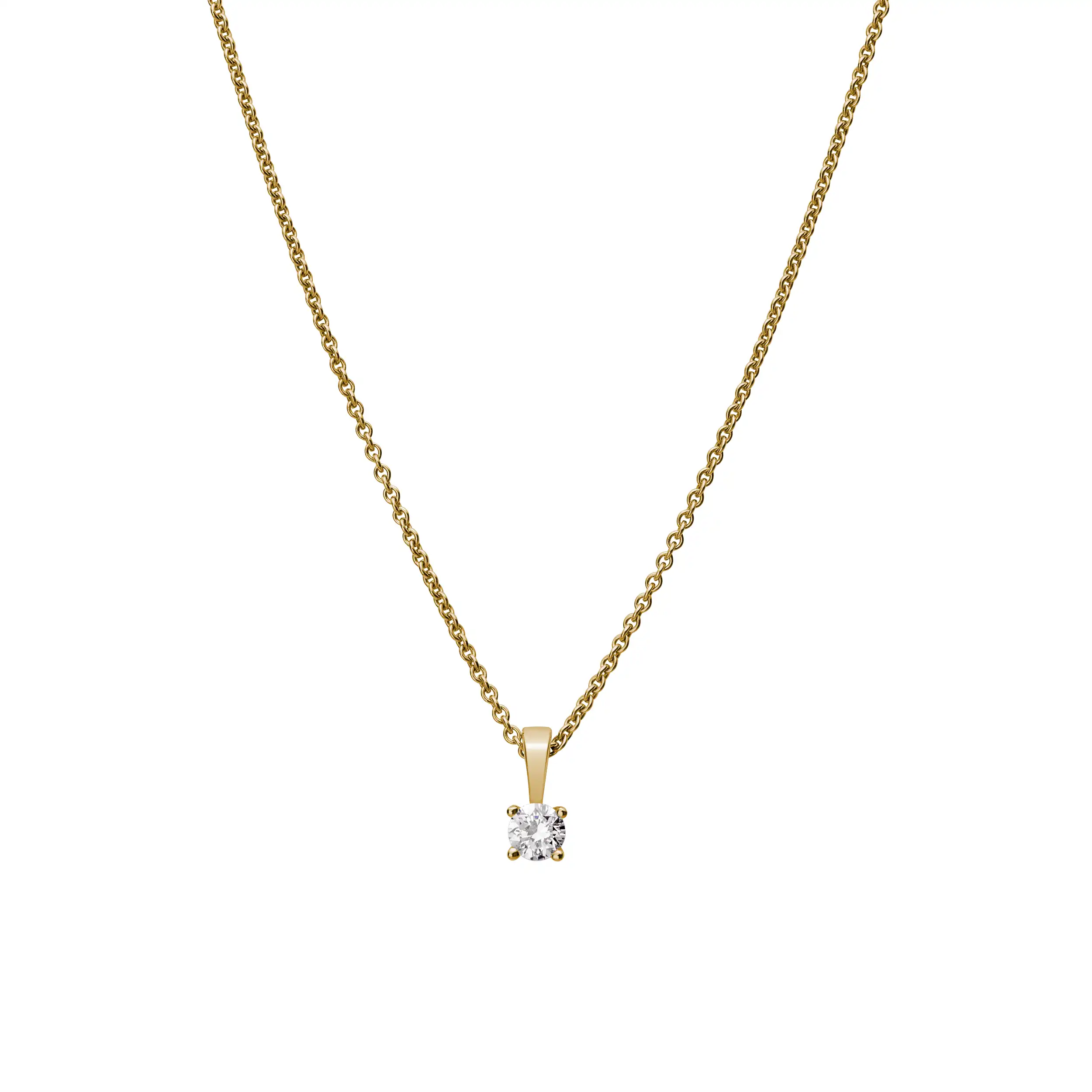Gold Anhänger Diamant 0,20ct 4er Krappenfassung Solitär - Klassiker