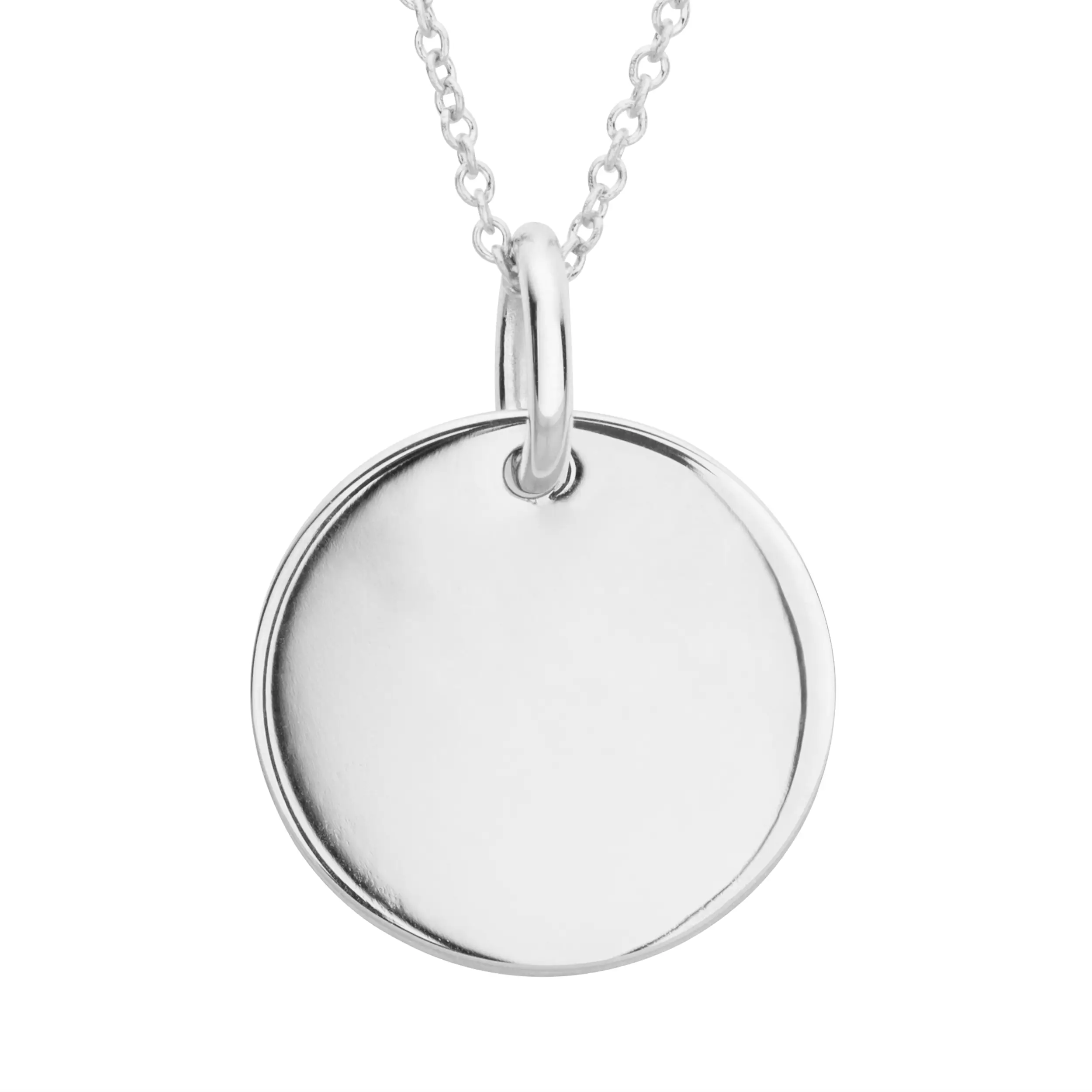 Weißgold Anhänger Rund personalisiert - Gravur