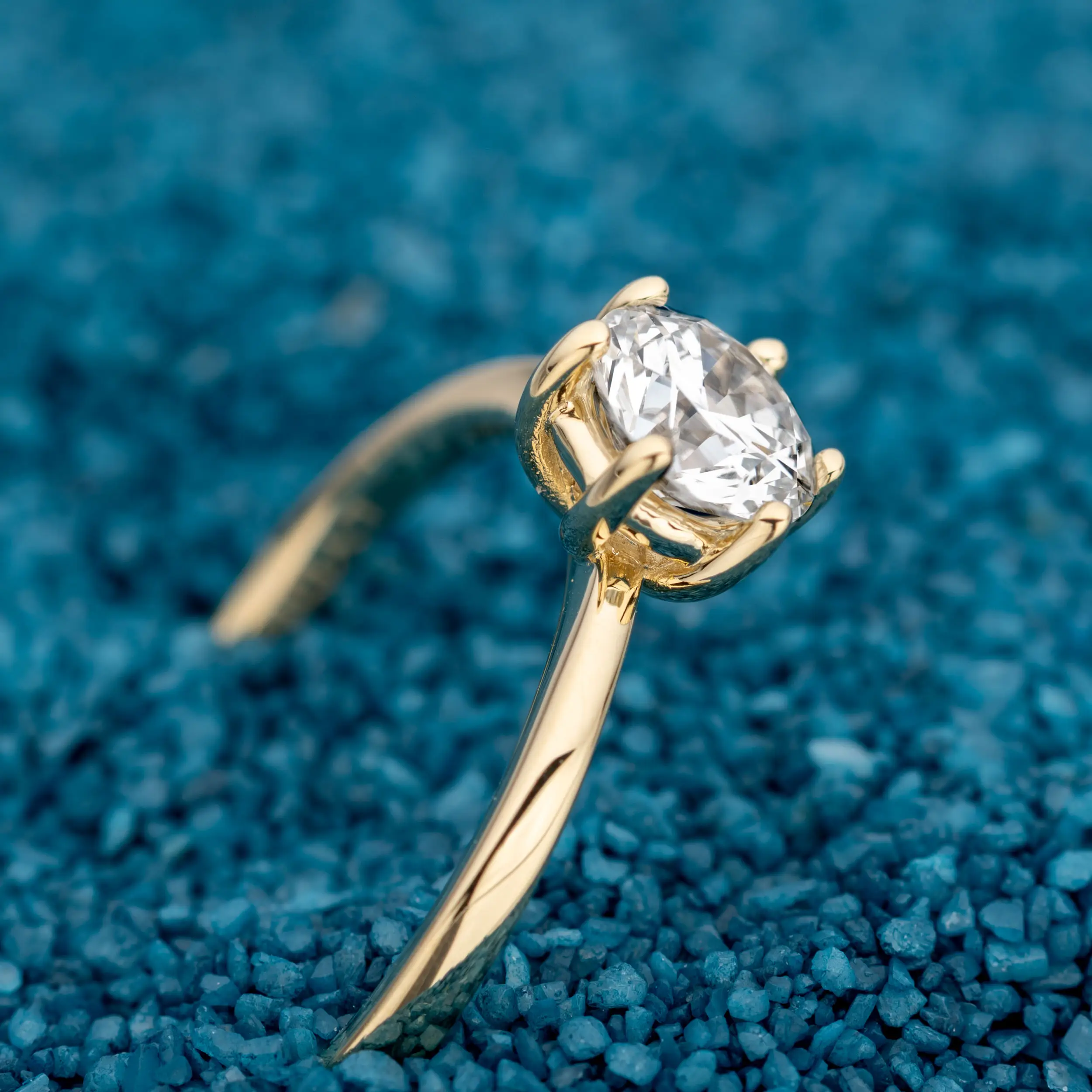 Gold Ring Diamant 0.75ct 6er Stotzen Solitaire